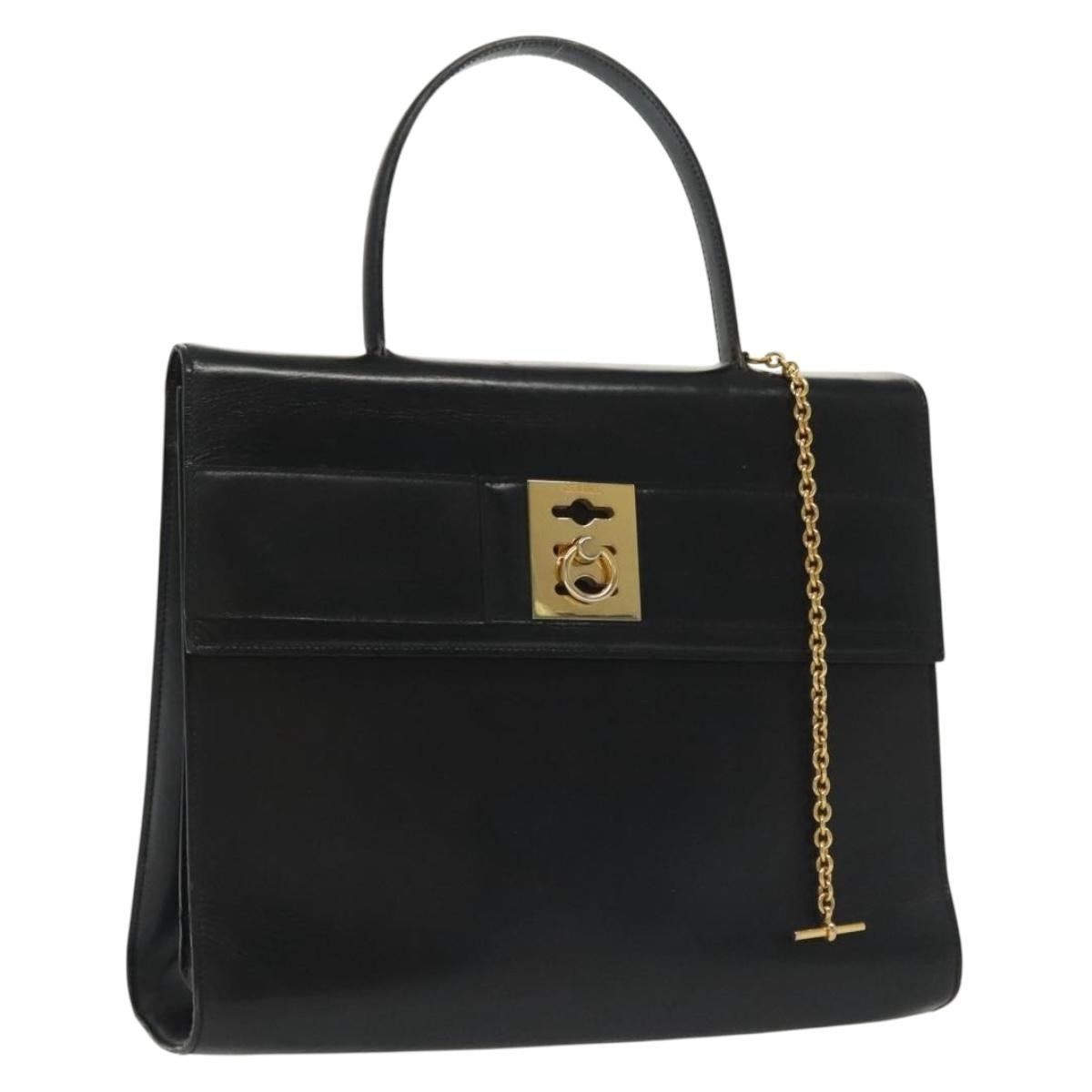 Celine CELINE Hand Bag Leather Black Gold Size ONE SIZE - 1 Thumbnail