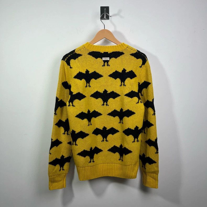 Gucci Gucci Bat pattern yellow wool sweater 2502-Nextarrow Size US S / EU 44-46 / 1 - 2 Thumbnail