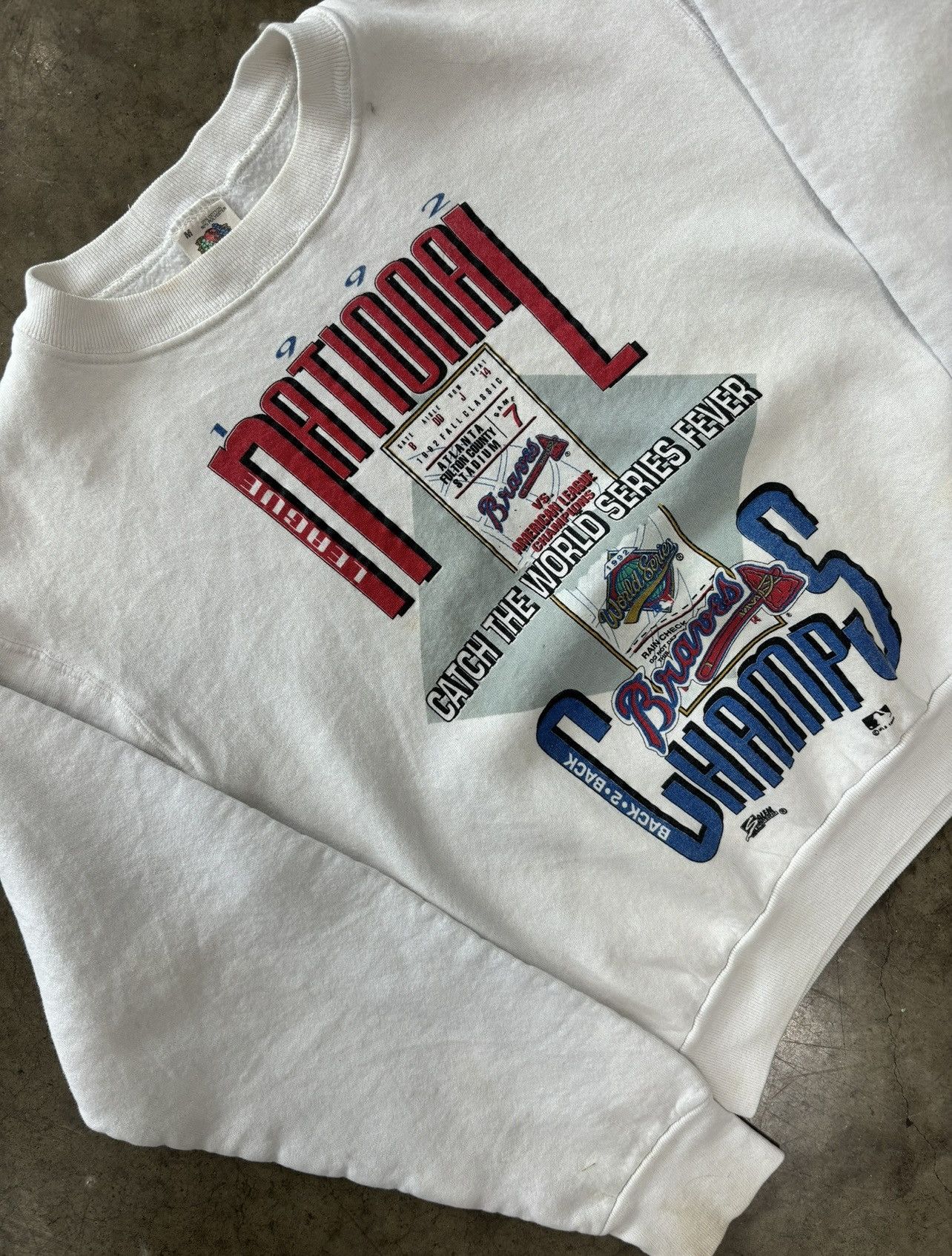 Vintage Vintage 92 National League Braves Champs Back to Back Crew M Size US M / EU 48-50 / 2 - 1 Thumbnail