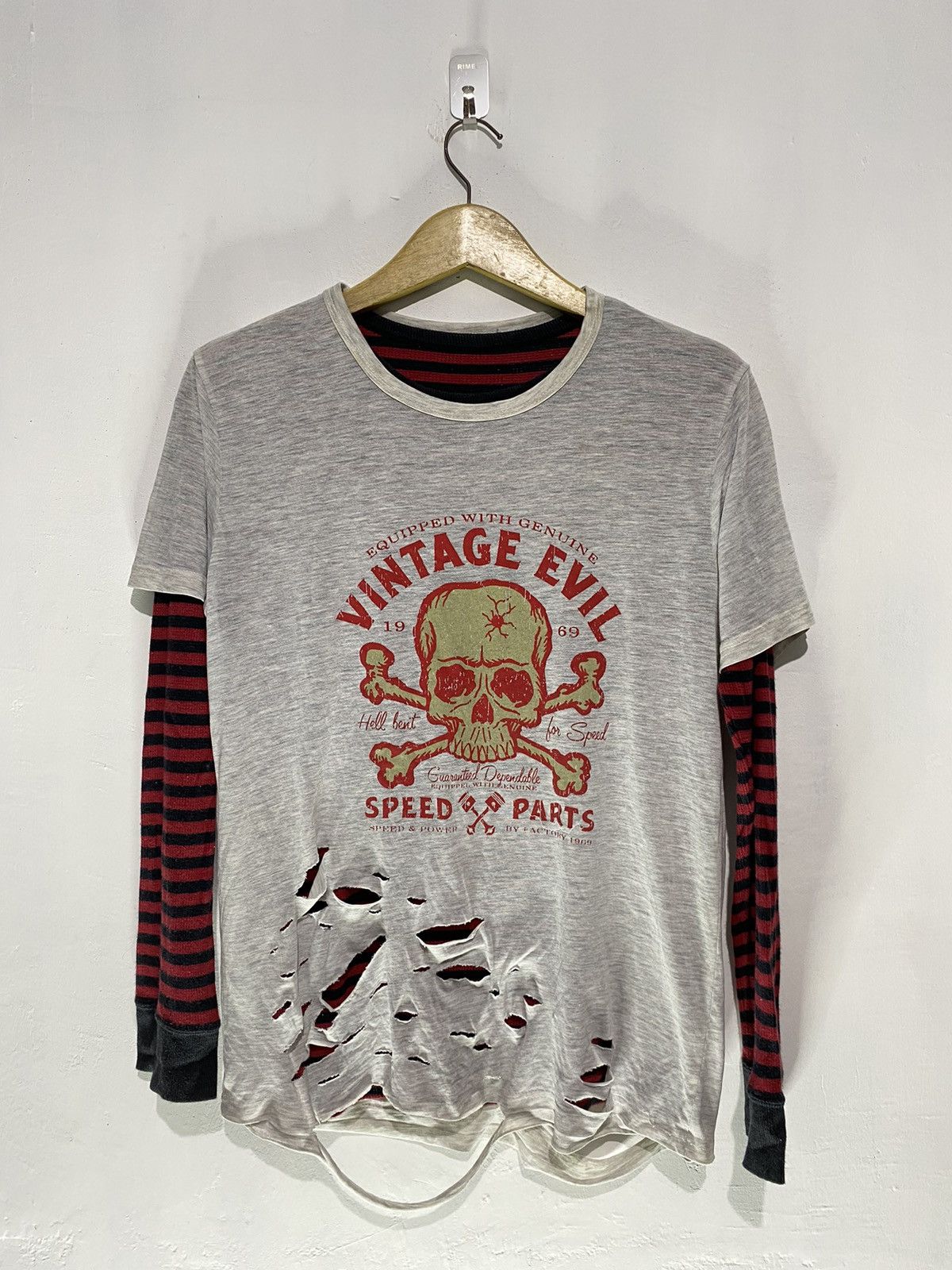 Hysteric Glamour 2in1 vintage evil speed double layers skull distressed tee Size US M / EU 48-50 / 2 - 1 Thumbnail