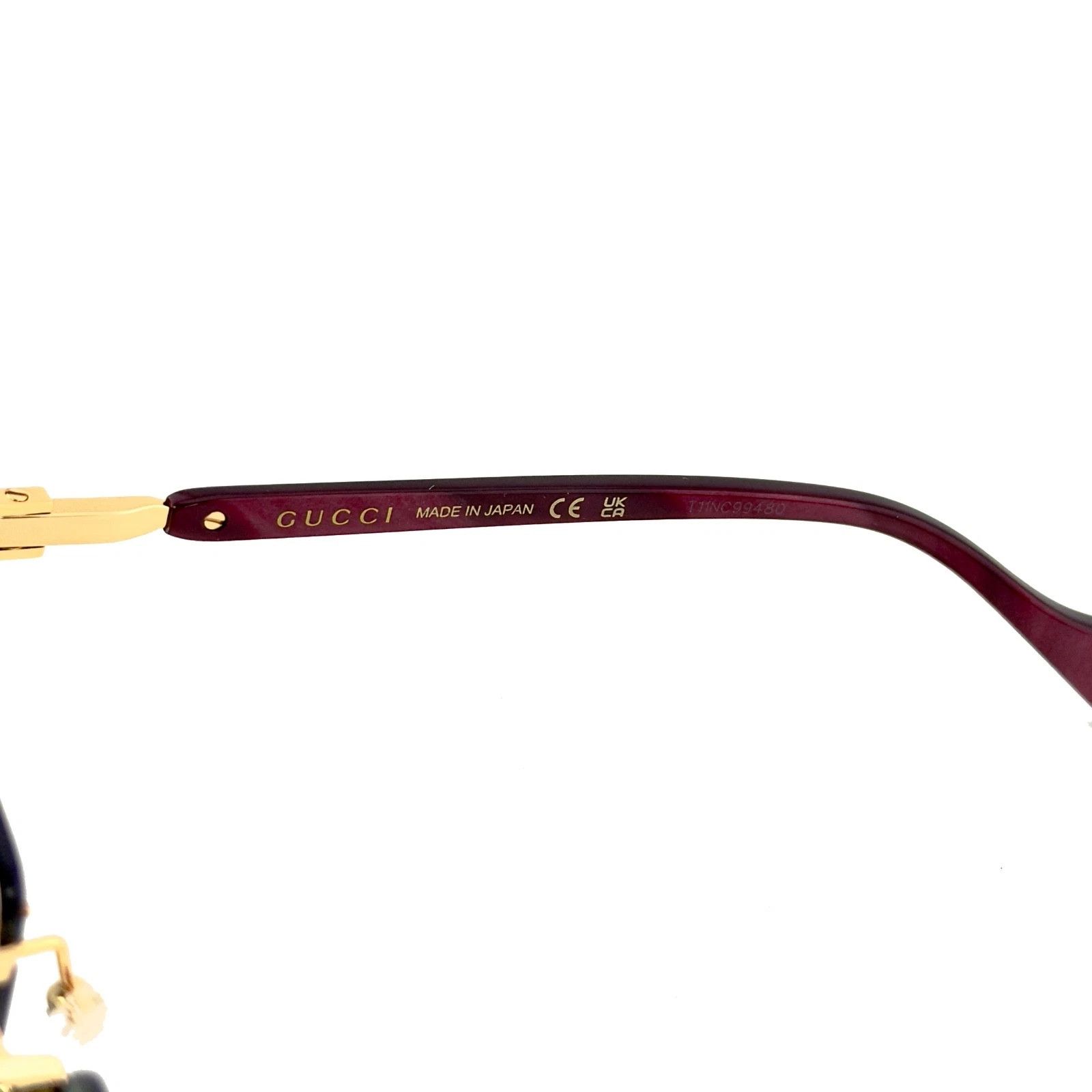 Gucci GUCCI GG1221S WEB Logo 1221 Burgundy 003 Narrow Sunglasses Size ONE SIZE - 3 Thumbnail