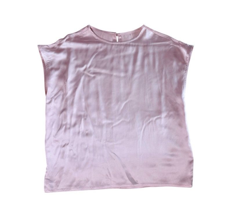 Other Vintage Blush Pink Silk Blouse Minimalist Top 1980s Size M / US 6-8 / IT 42-44 - 1 Thumbnail