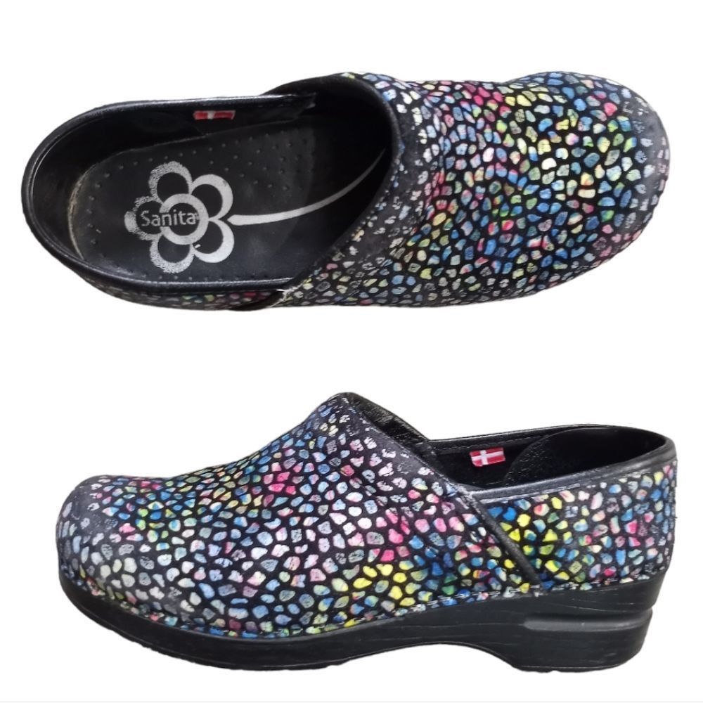 Other Sanita Women's Clog Multi-colored Stained Glass Print size 3 Size US 8 / IT 38 - 1 Thumbnail