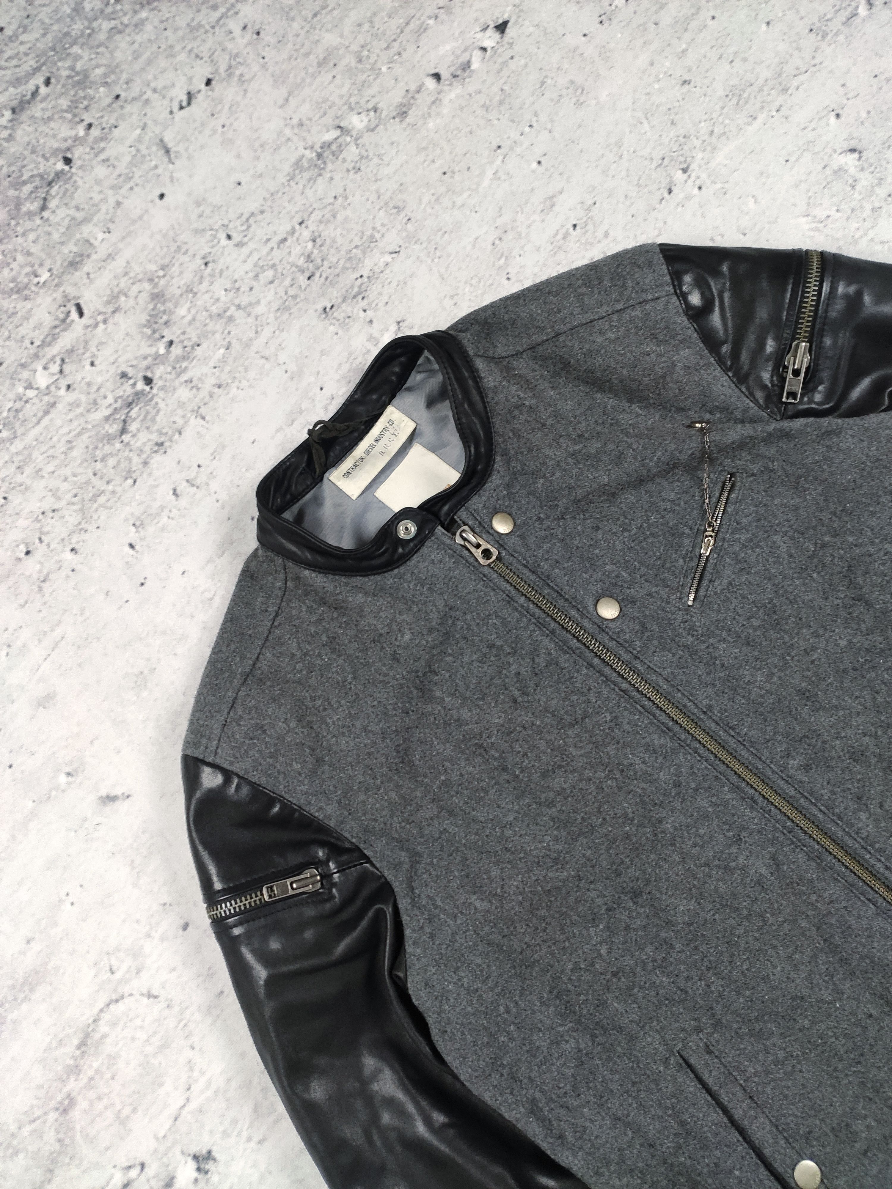 Diesel Vintage Diesel leather jacket wool Type Spec DMB | Grailed