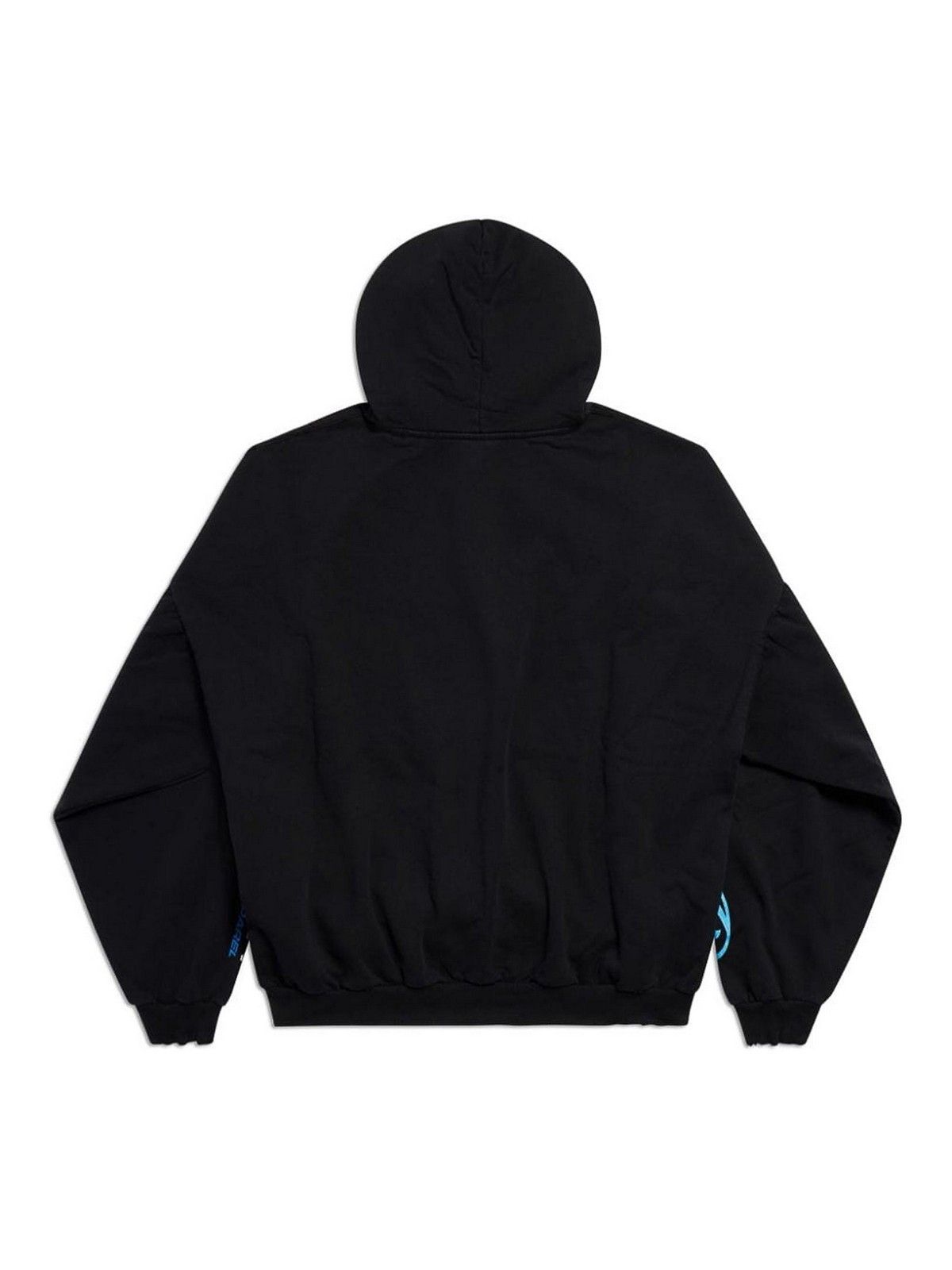 Balenciaga o1s1rm0725 Surfer Round Hoodie Oversized in Black Size US S / EU 44-46 / 1 - 2 Thumbnail