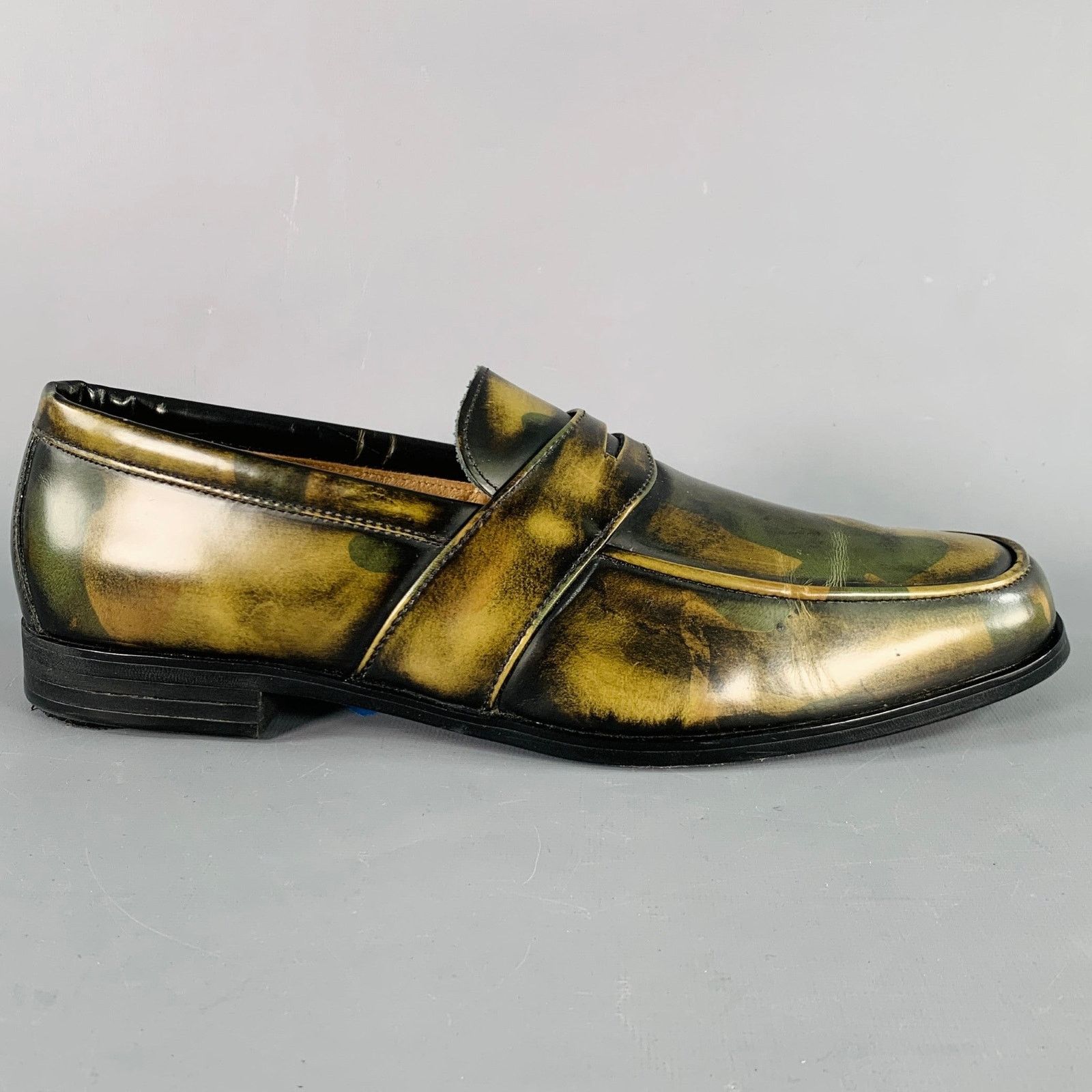 Other BAJOLUGO Size 10.5 Green Brown Camo Penny Loafers Size US 10.5 / EU 43-44 - 2 Thumbnail