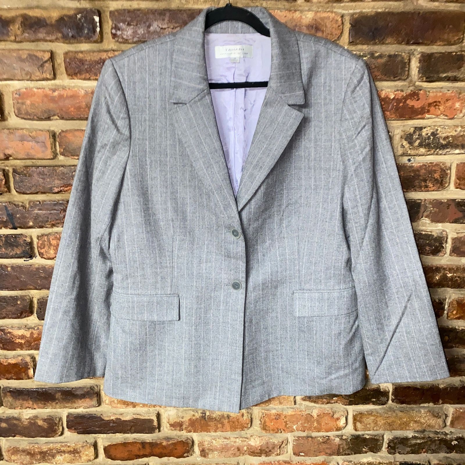 Other Tahari Arthur S Levine Gray Wool 2-Button Blazer Jacket 18 Size XXL / US 16-18 / IT 52-54 - 1 Thumbnail