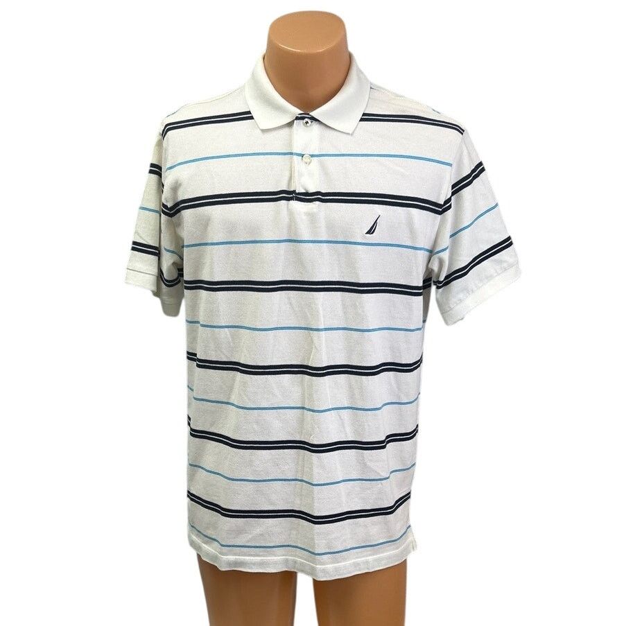Nautica Nautica Mens Large Striped Short Sleeve Collared Polo Shirt Size US L / EU 52-54 / 3 - 1 Thumbnail