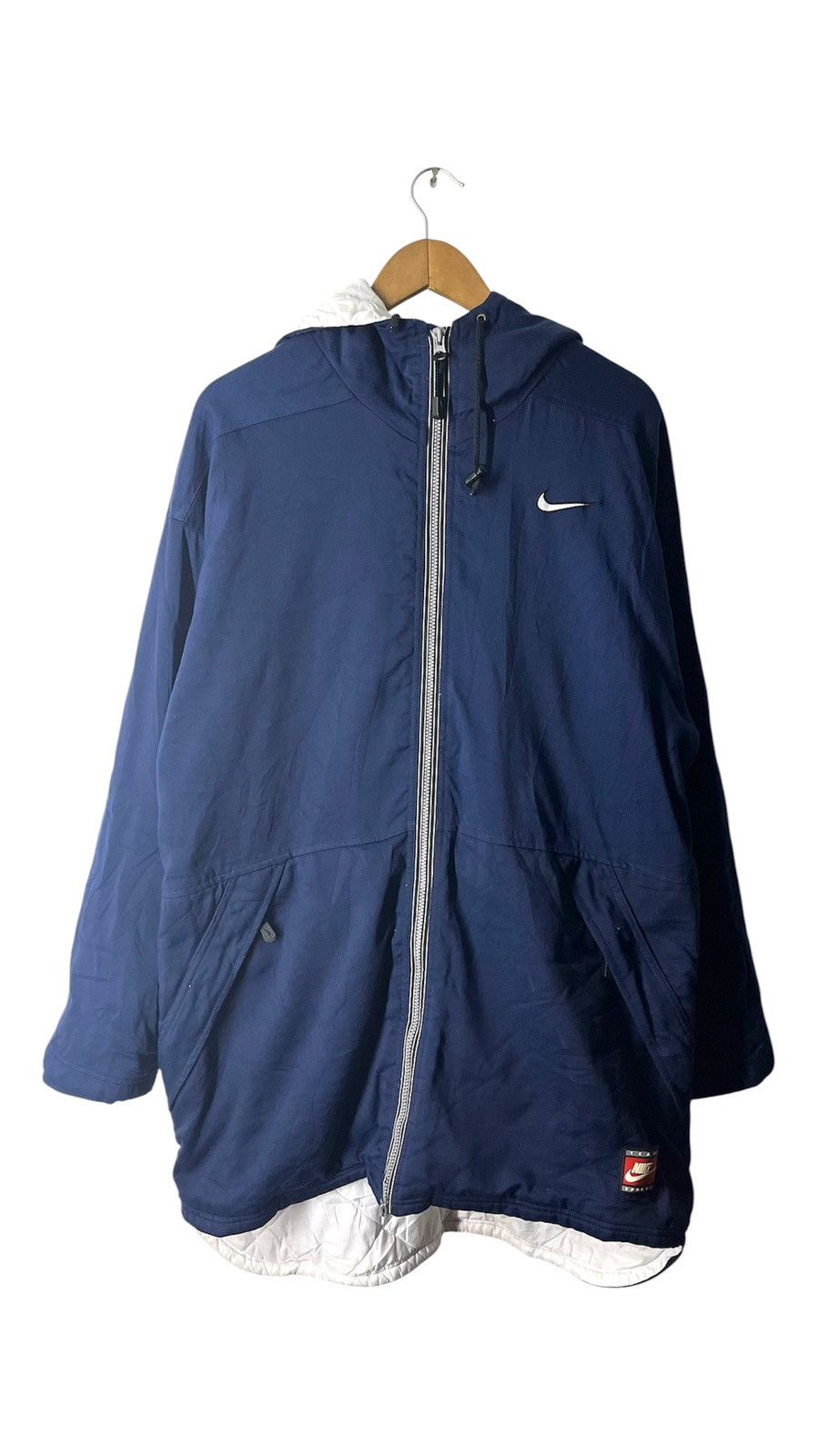 Nike VINTAGE NIKE TEAM BASEBALL LONG COAT WINDBREAKER JACKET Size US XL / EU 56 / 4 - 1 Thumbnail