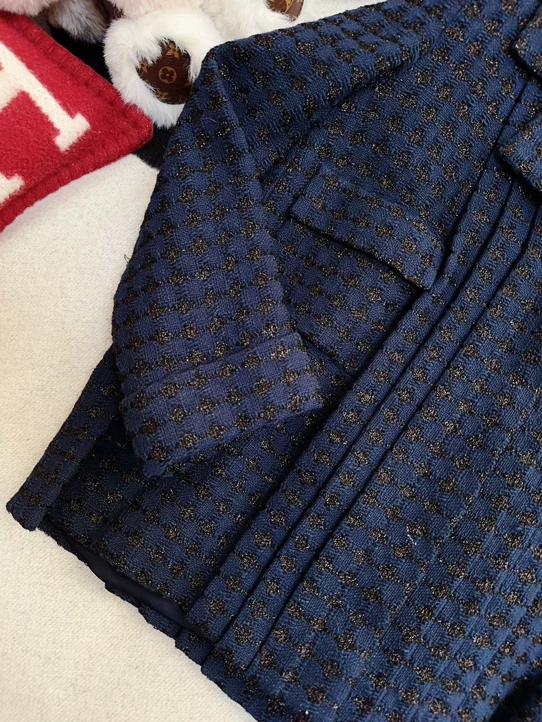 Chanel Chanel Dark blue woven pleated lapel coat Size XXS / US 00 / IT 34 - 3 Thumbnail