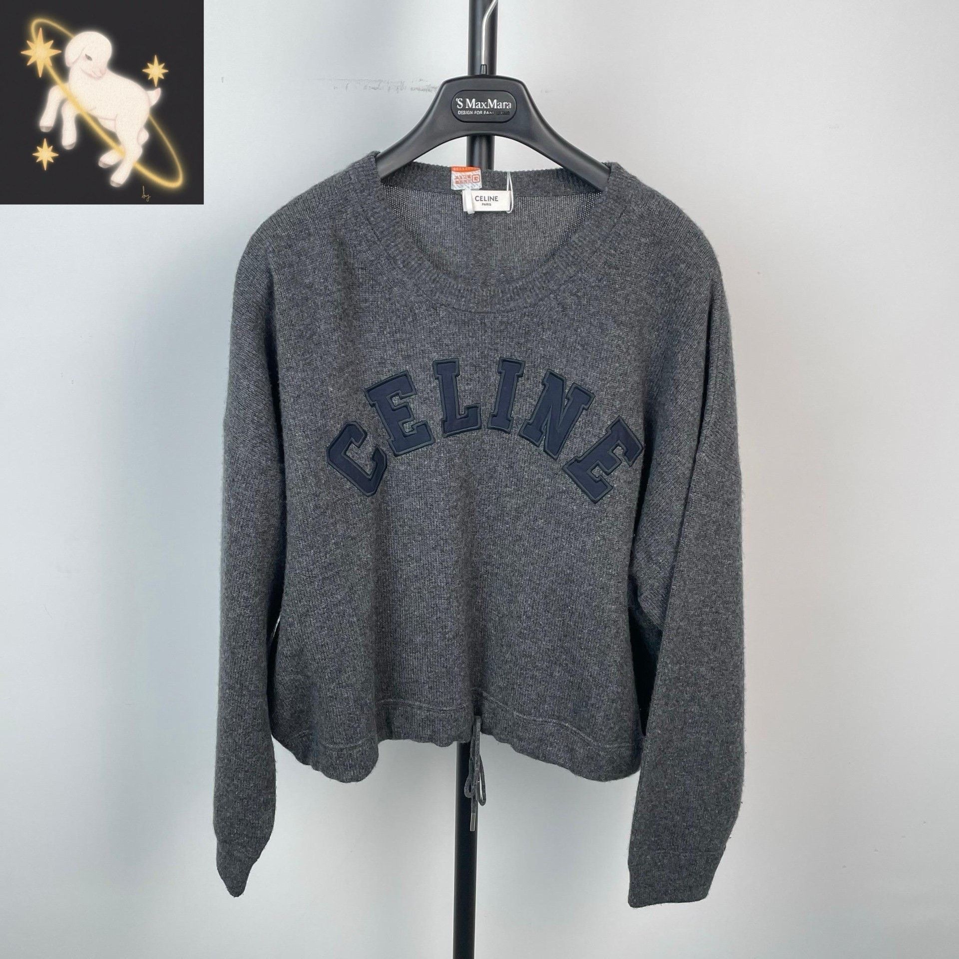 Celine Celine Knit Cropped Gray Sweater L Women Size L / US 10 / IT 46 - 1 Thumbnail