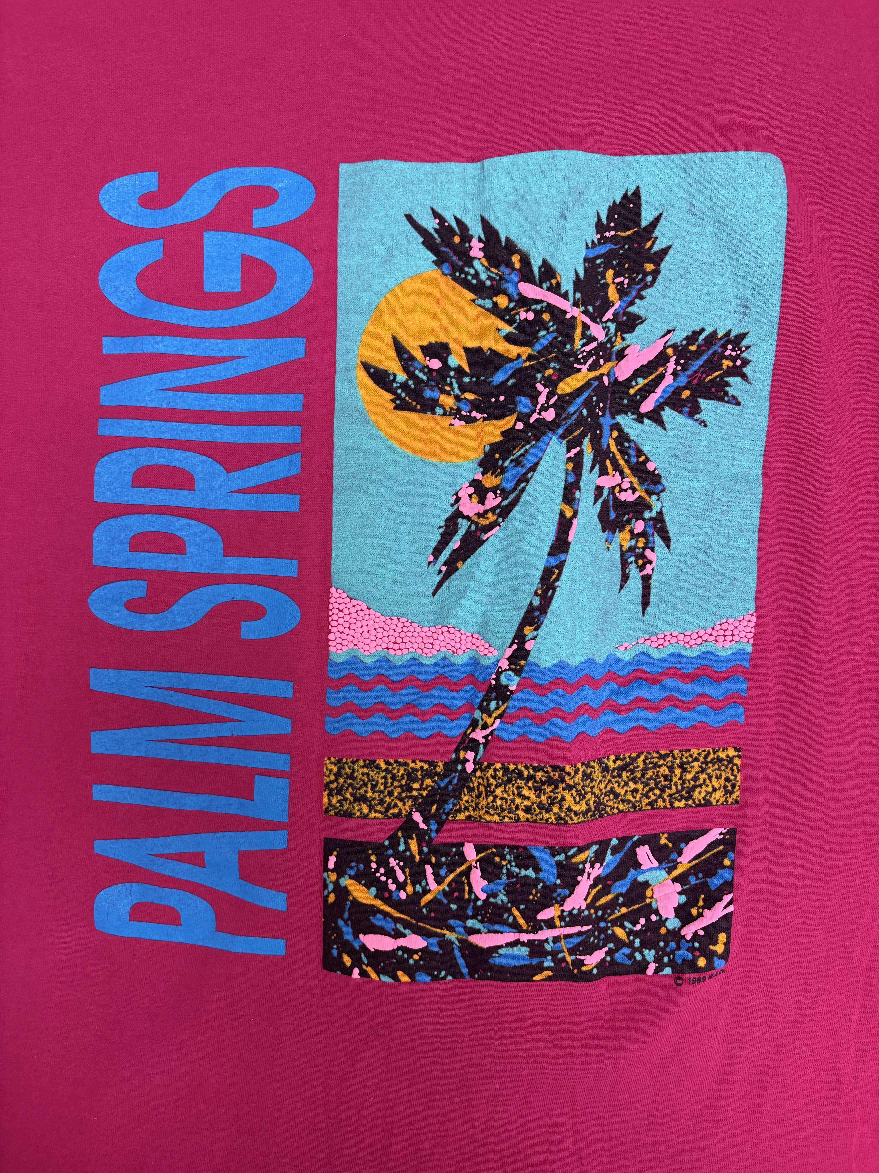 Vintage Palm Springs, California Vintage Pink T-Shirt Tee Size US XL / EU 56 / 4 - 2 Thumbnail