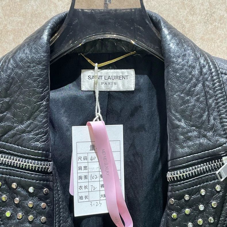 Saint Laurent Paris saint Laurent parisBlack studded jacket leather jacket 250 Size S / US 4 / IT 40 - 3 Thumbnail
