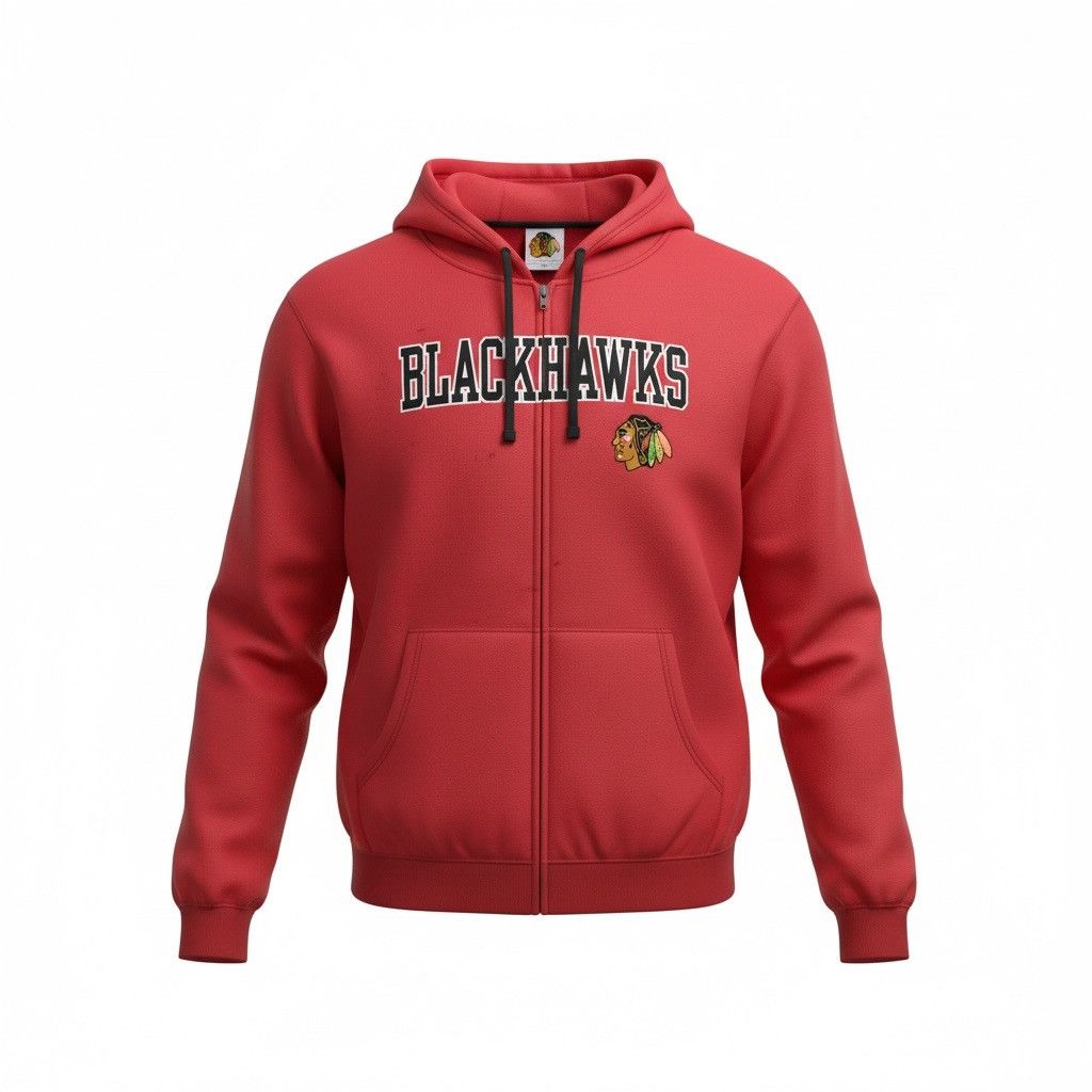 NHL Fanatics NHL Chicago Blackhawks Red Full Zip Size US XXL / EU 58 / 5 - 3 Thumbnail