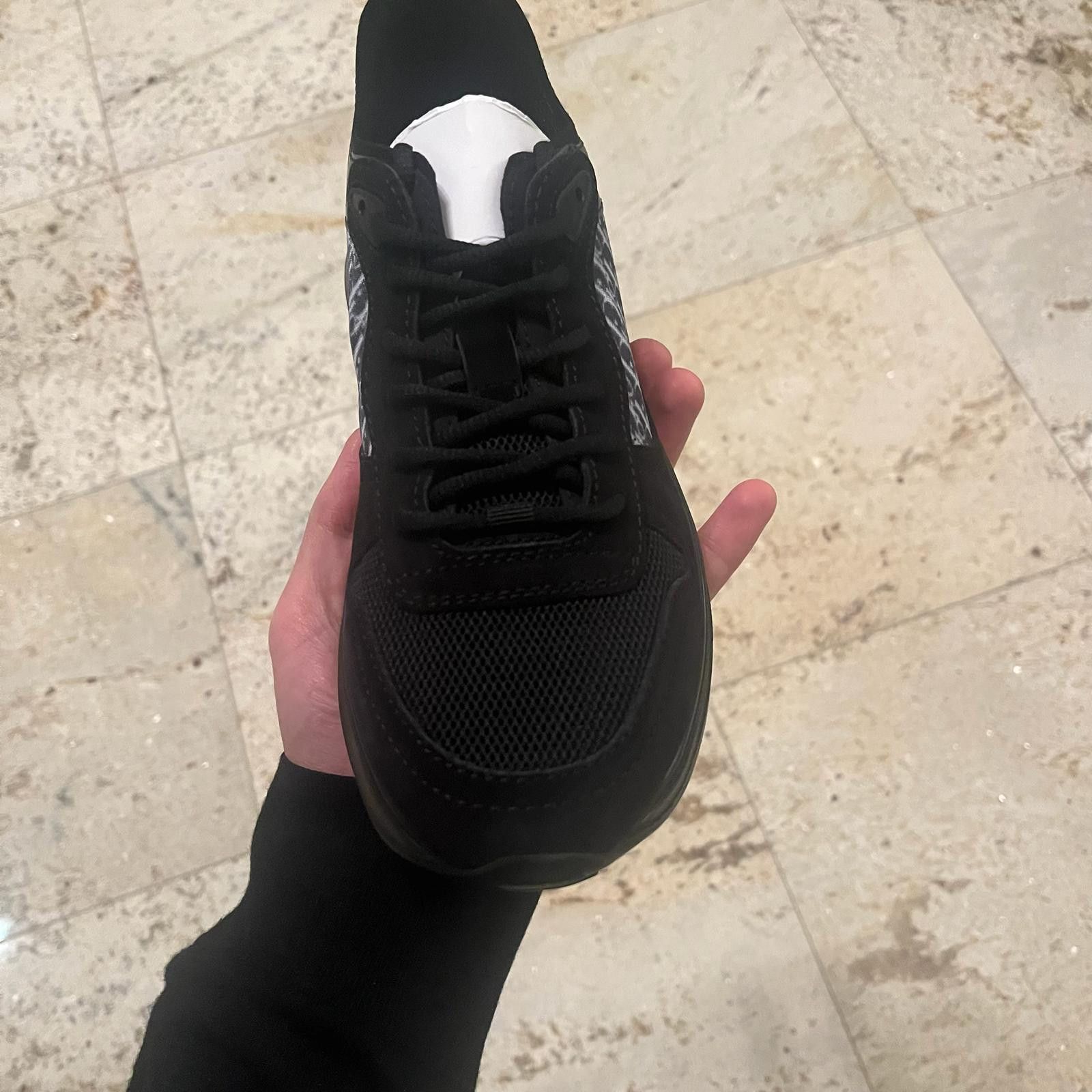 Dior o1rshd1 B25 Triple Runner Suede Oblique Mesh Sneakers Black Size US 6 / EU 39 - 4 Thumbnail