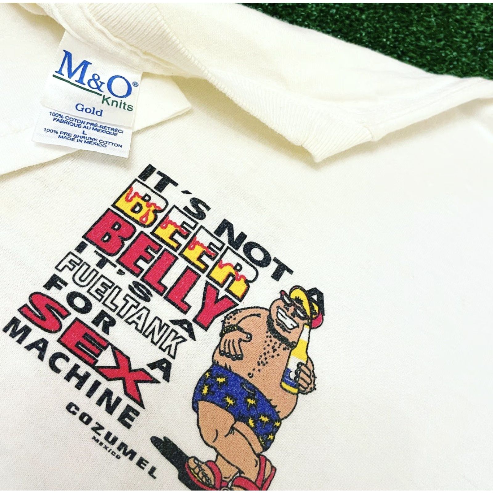 Bell VINTAGE 90s Not A Beer Belly A Sex Fueltank Adult Humor Vulgar Vintage Shirt Mens L White Mens L 90s VTG Shirt Size US L / EU 52-54 / 3 - 3 Thumbnail