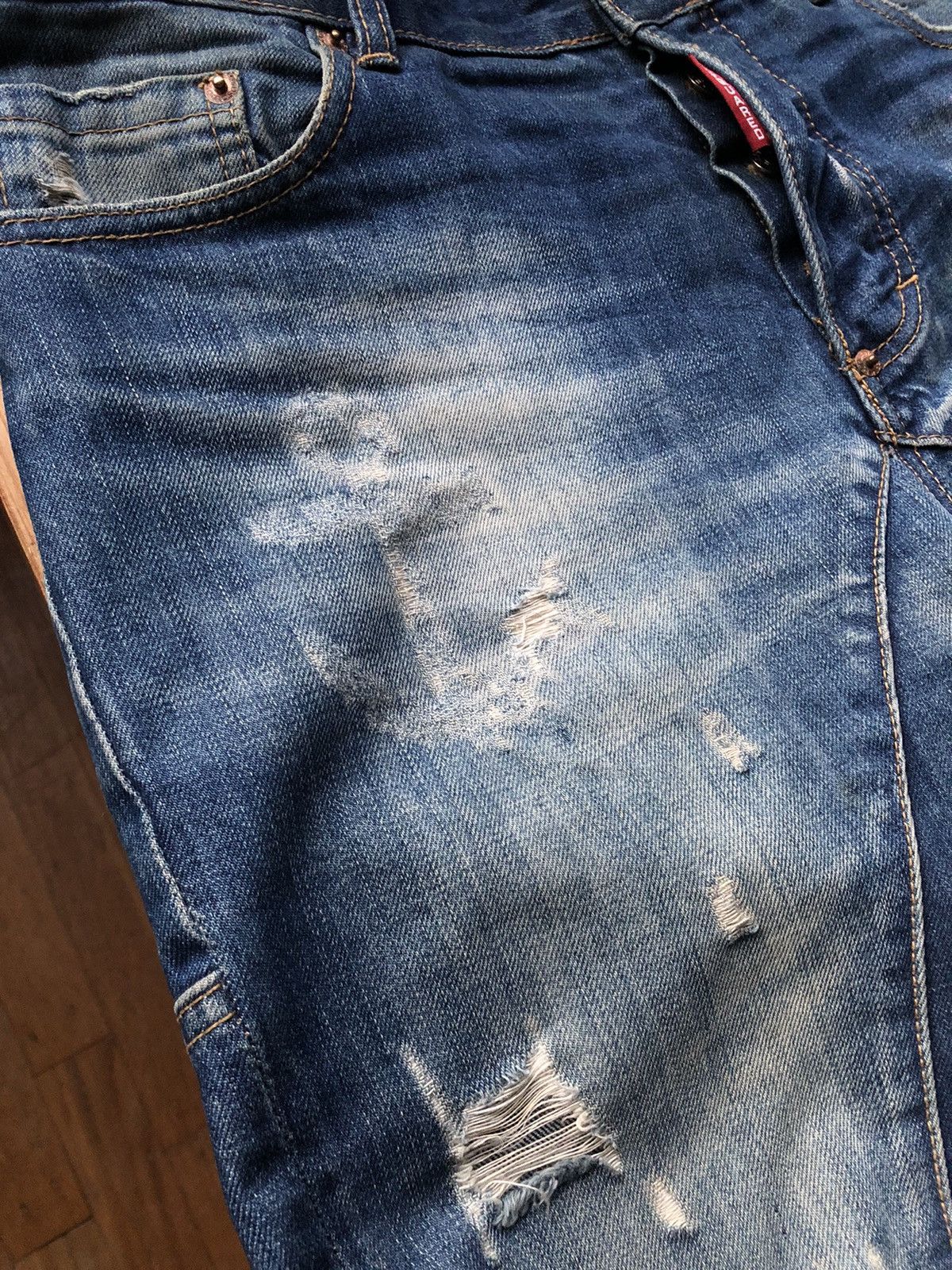 Dsquared2 DSQUARED2 Crazy Distressed Anchor Biker Jeans Size US 31 - 11 Thumbnail