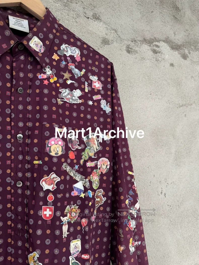 Vetements VETEMENTS Purple cashew flower sticker shirt Size US XS / EU 42 / 0 - 3 Thumbnail