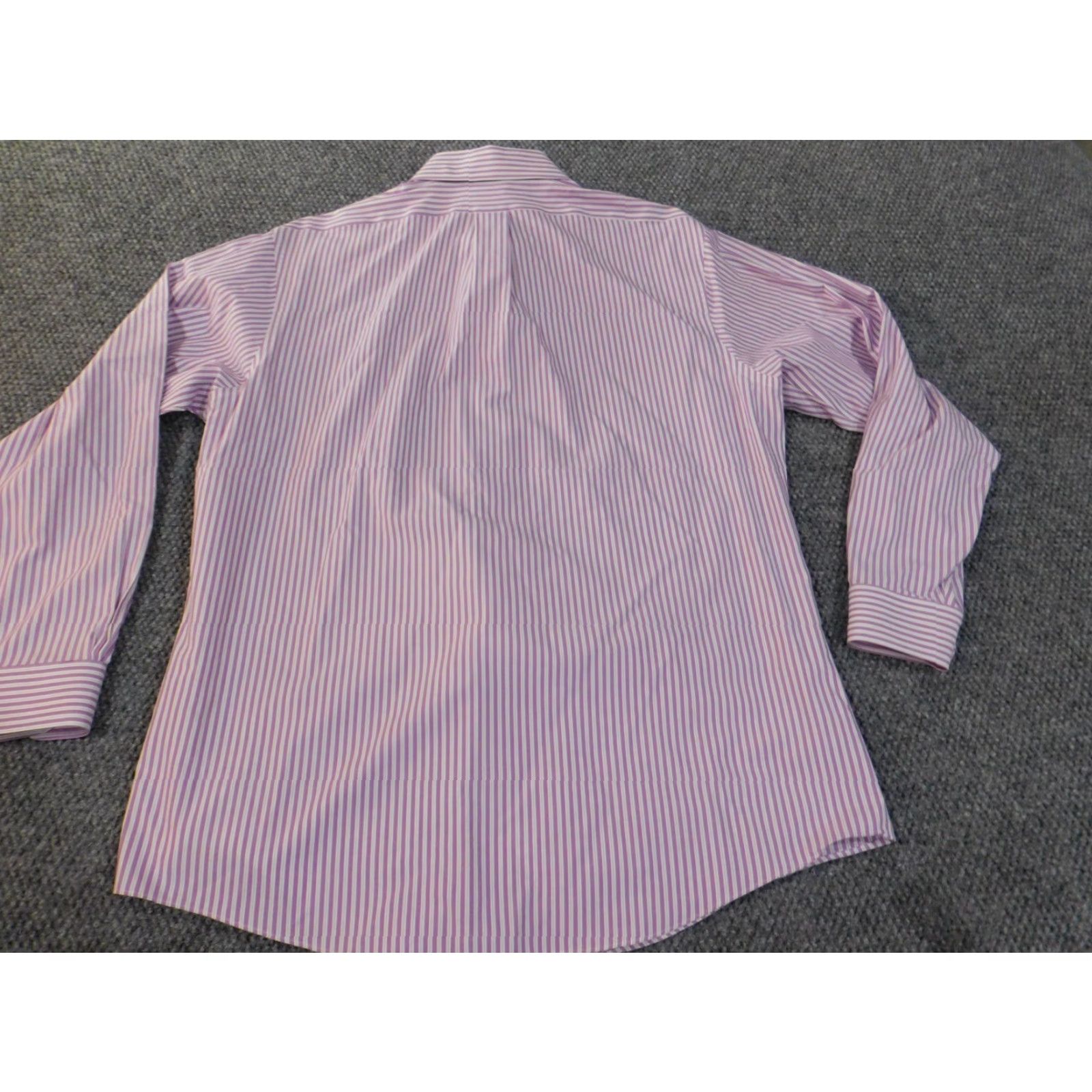 Brooks Brothers Brooks Brothers Dress Shirt Mens 17 Purple Slim Fit Striped Button Down Collar 1818 Barrel Cuff Business Size 46R - 7 Thumbnail