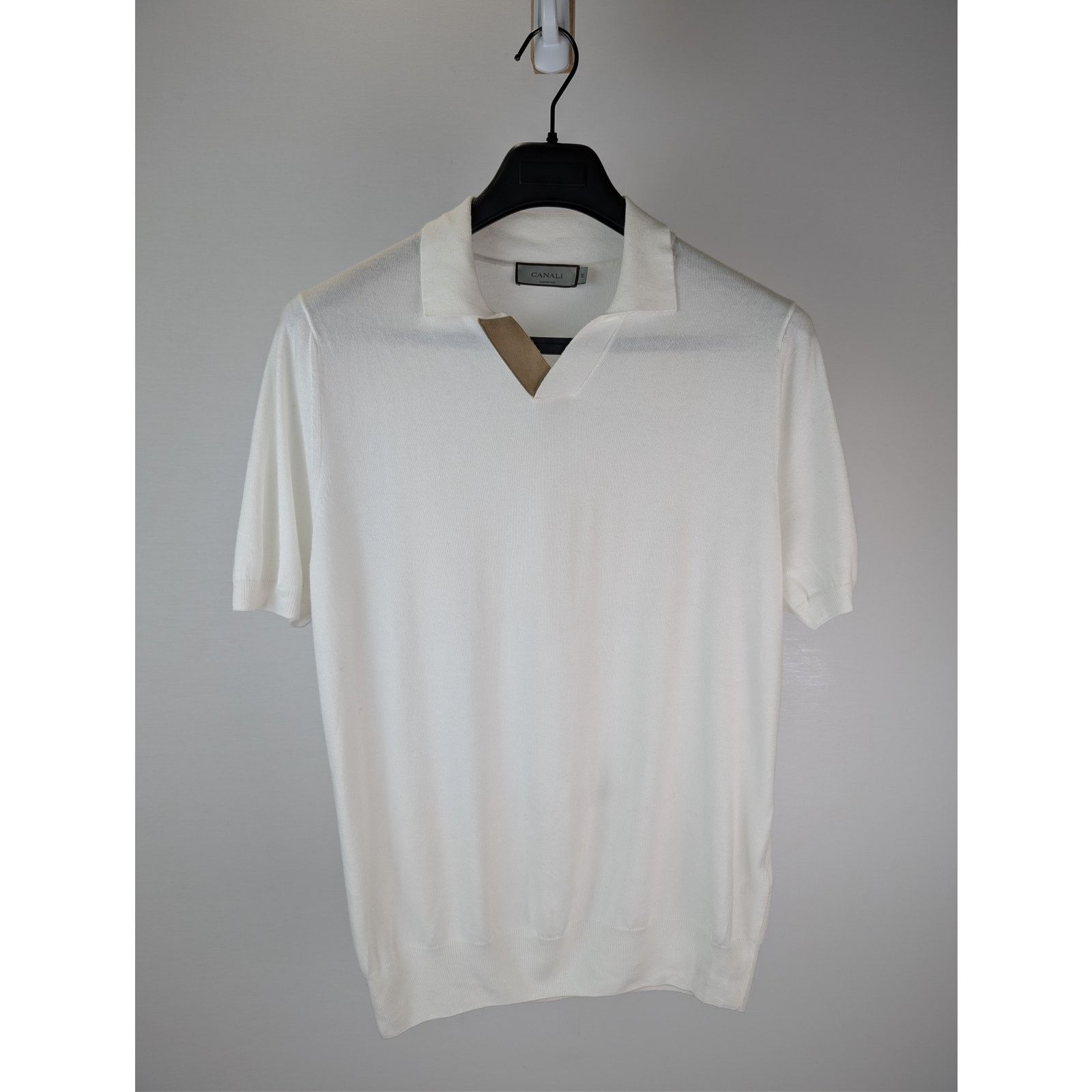 Brunello Cucinelli o1rshd1 CC20 Knited Polo Shirt in White Size US M / EU 48-50 / 2 - 8 Thumbnail
