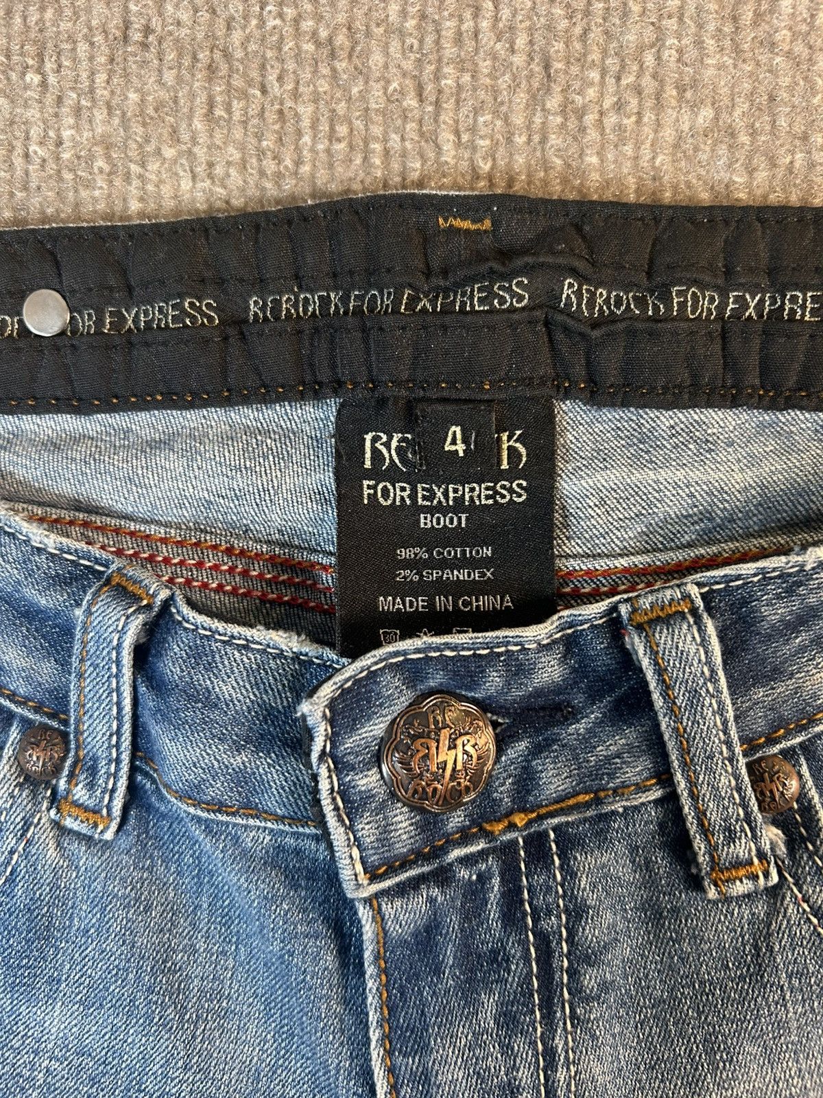 Express Rerock for Express Jeans Women’s Bootcut Embroidered Pocket Size 27" / US 4 / IT 40 - 4 Thumbnail