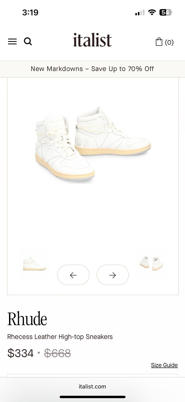Rhude Rhude Recess Leather High-top Sneaker Size US 12 / EU 45 - 7 Thumbnail