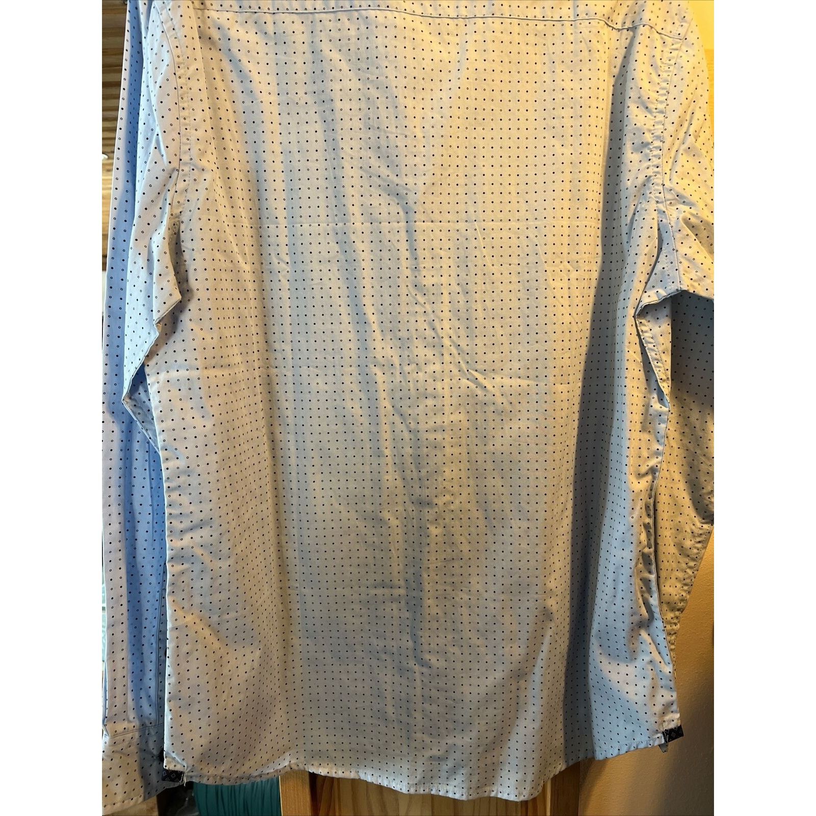 Other Level Ten Men's L Blue Polka Dot Button Down LS Cotton Shirt Size US L / EU 52-54 / 3 - 18 Thumbnail