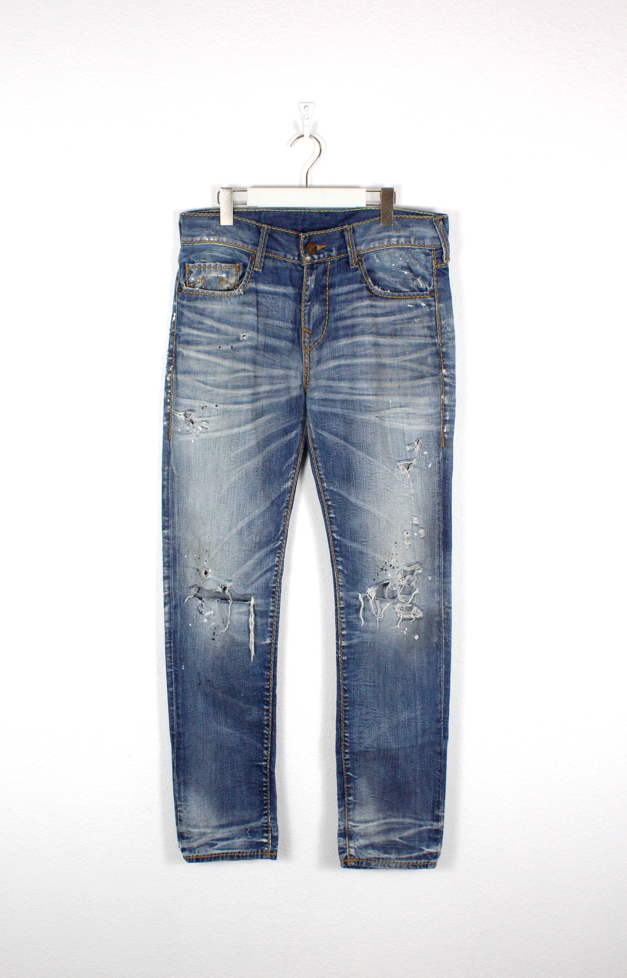 True Religion True Religion Y2K Hand Painted Distressed Pants Jeans 32 Size US 32 / EU 48 - 1 Thumbnail