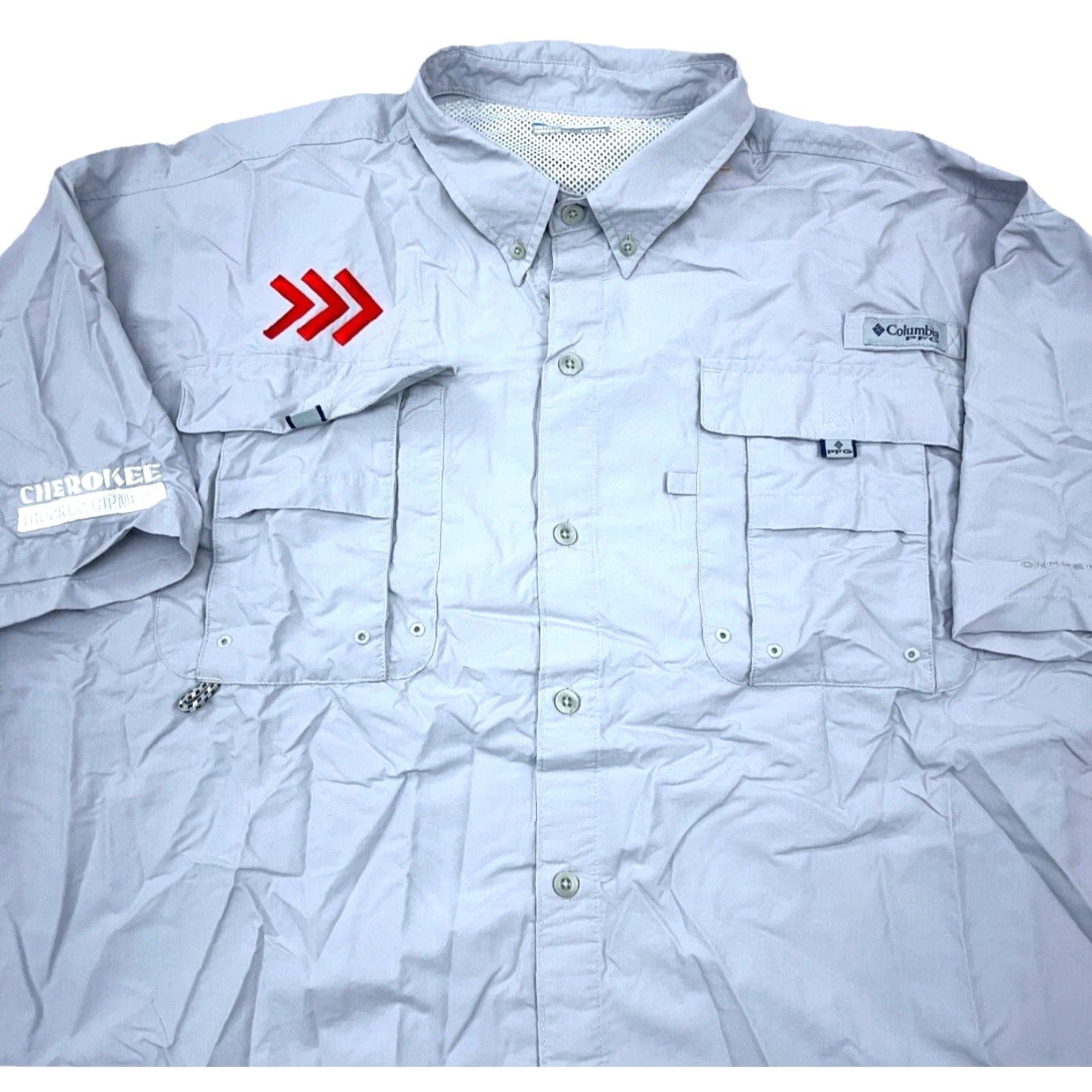 Vintage Columbia PFG Shirt Men XXL Gray Button Up Performance Nylon Vented Omni-Shade Fish Short Sleeve Casual Outdoor Mens Size US XXL / EU 58 / 5 - 2 Thumbnail