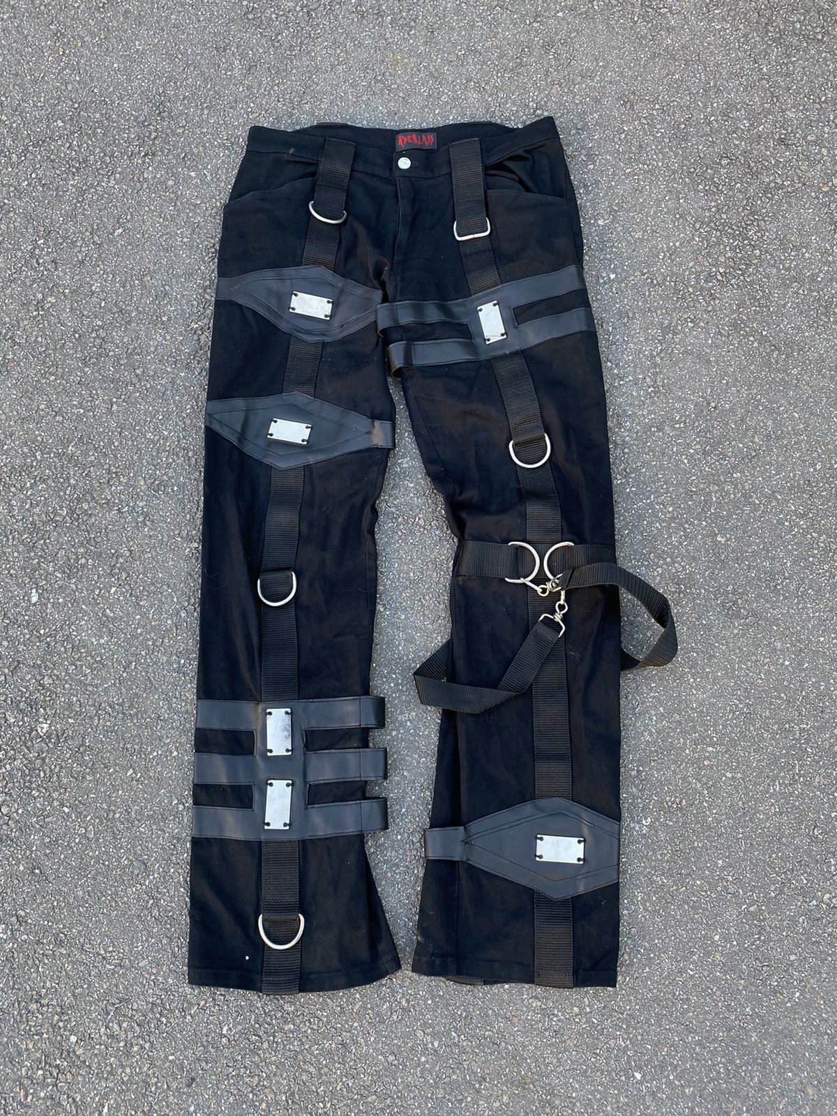 image of Rare Aderlass Bondage Cyber Punk Rave Pants in Black, Men's (Size 32)