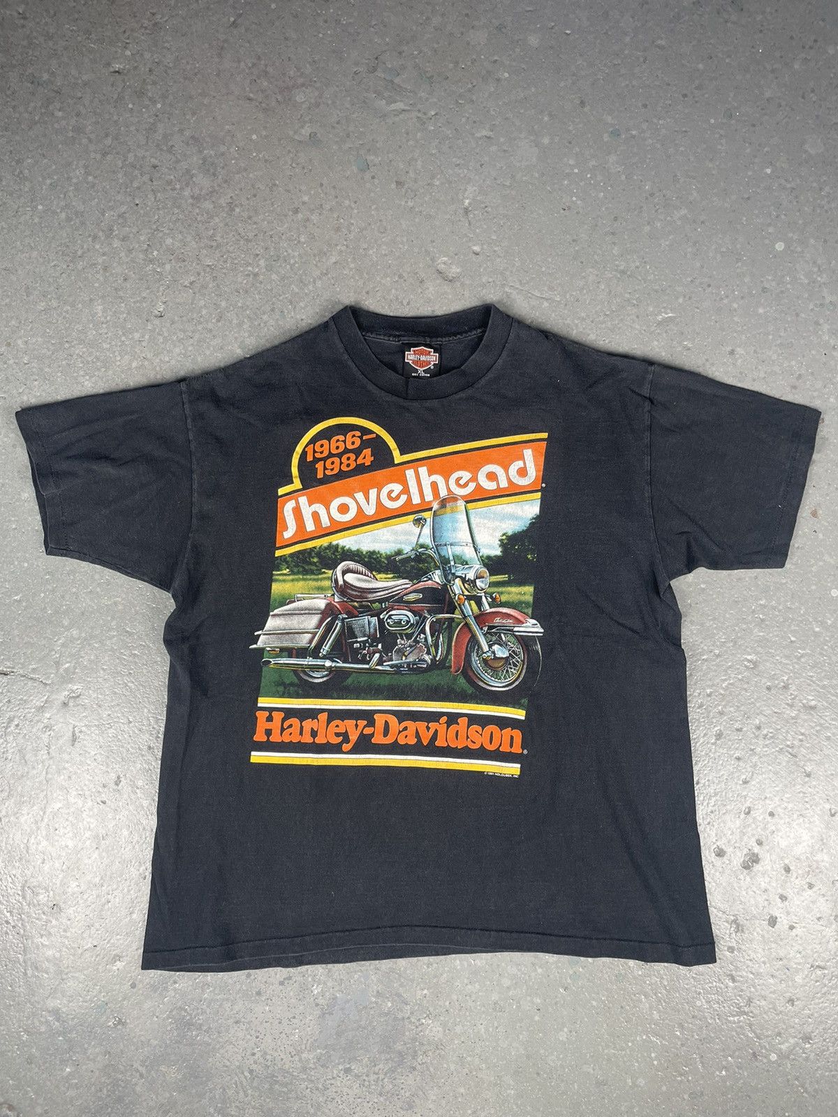 Harley Davidson × Vintage VTG 1991 Harley Davidson Shovelhead T-Shirt Size XL Size US XL / EU 56 / 4 - 1 Thumbnail