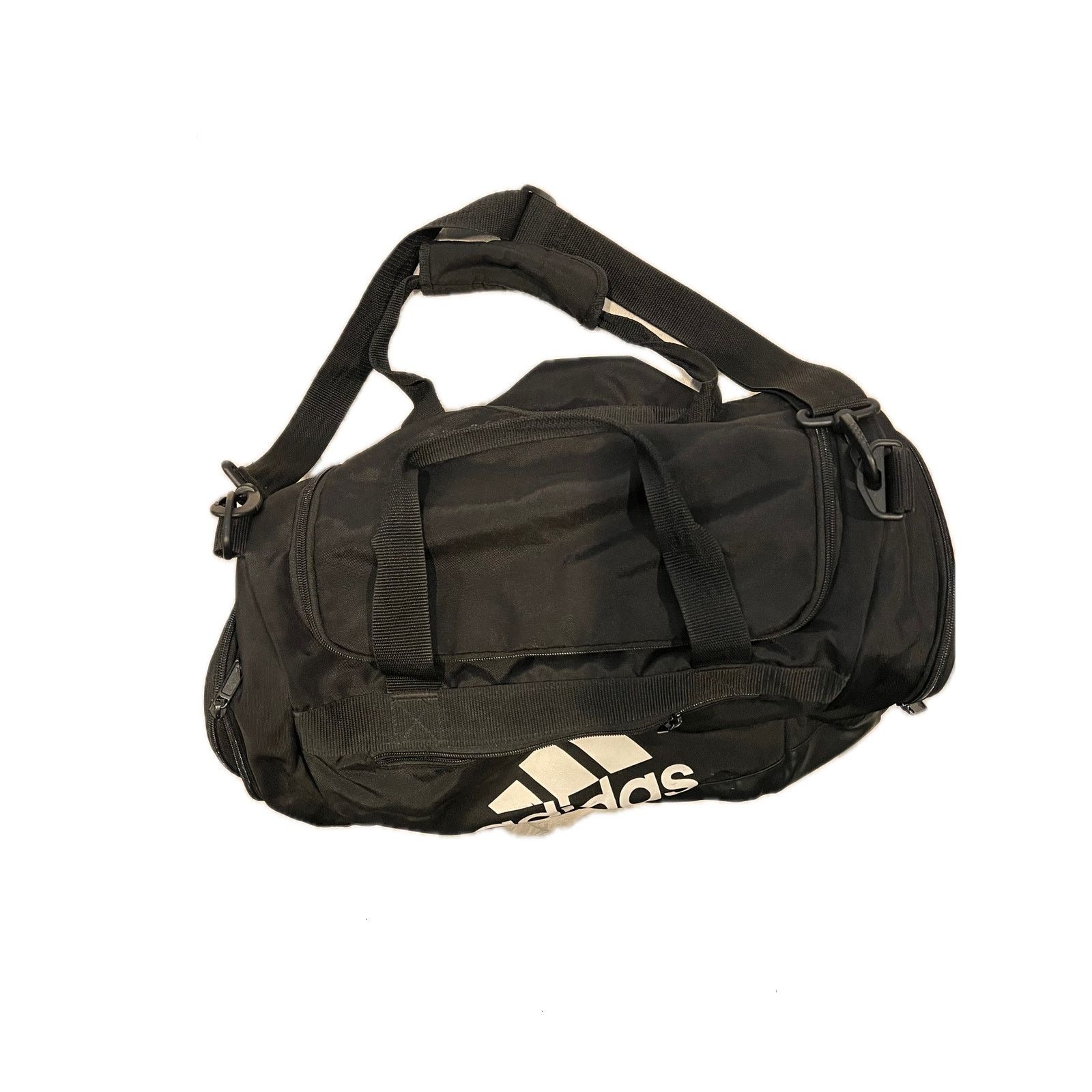 Adidas Adidas Faux Leather Medium 18"x12"x10" Black Duffel Gym Bag Size ONE SIZE - 2 Thumbnail