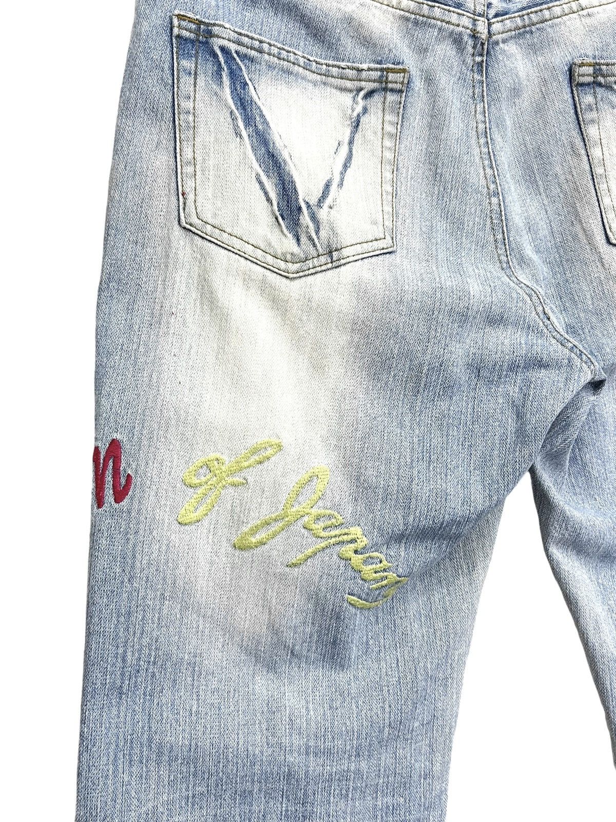 Japanese Brand 💥VISION OF JAPAN Sukajan Embroidery Light Wash Distressed Size 31" - 11 Thumbnail