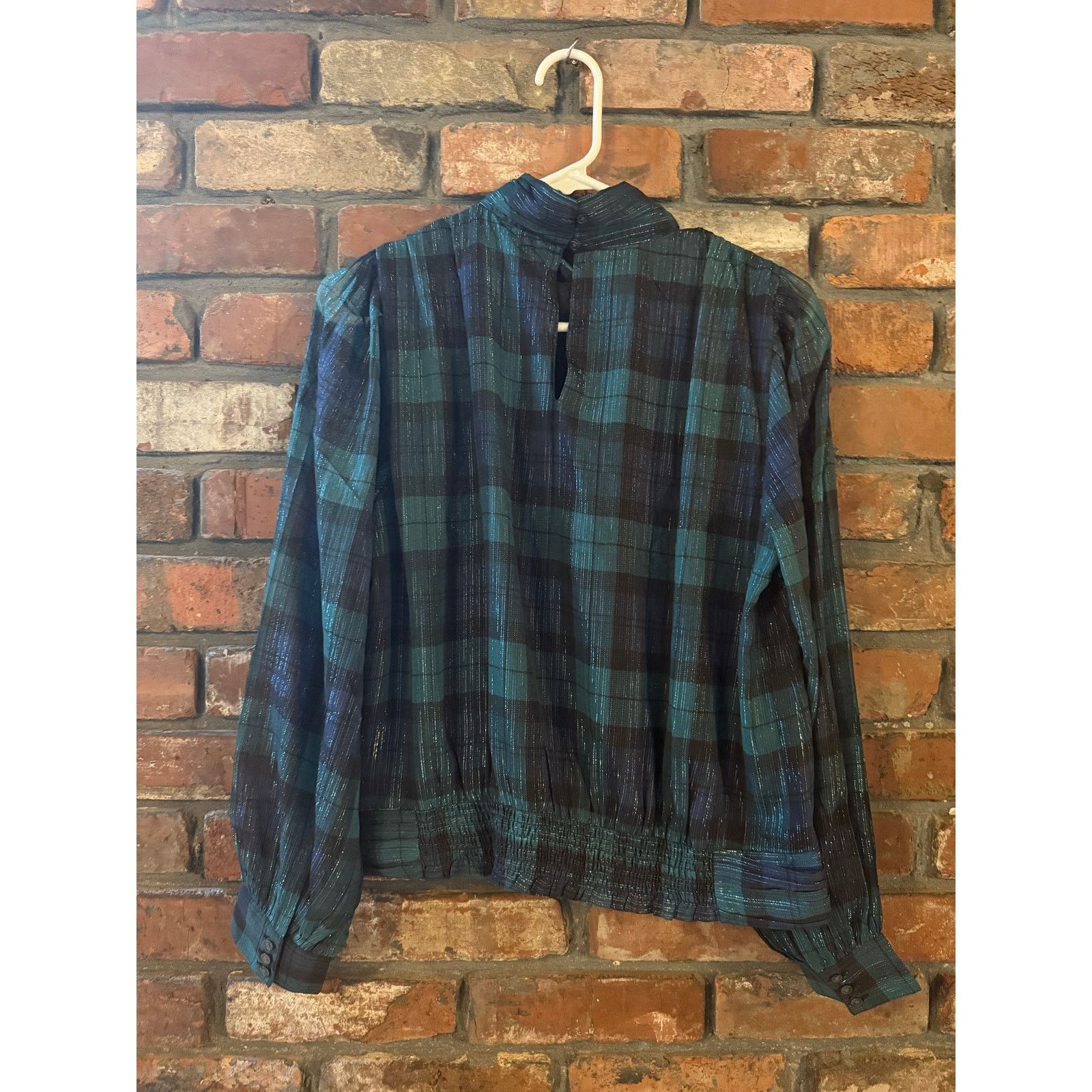 Ann Taylor Ann Taylor Petite Tartan Shirred Mock Neck Popover Top Size M / US 6-8 / IT 42-44 - 2 Thumbnail