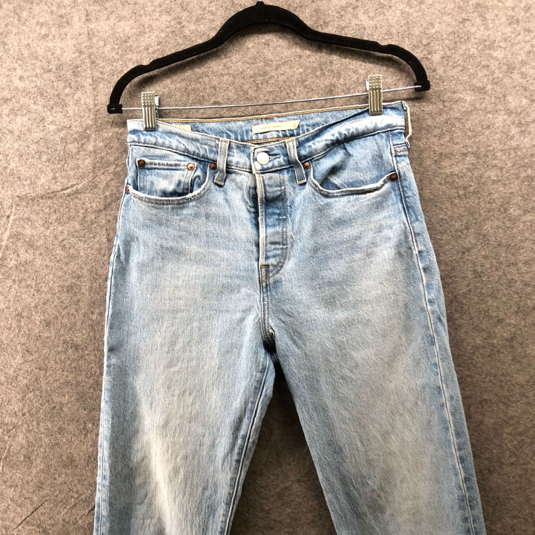Levi's Levi's Wedgie Straight Ankle Jeans Womens 28 Light Wash Blue Crop Tango Hustle Size 28" / US 6 / IT 42 - 3 Thumbnail