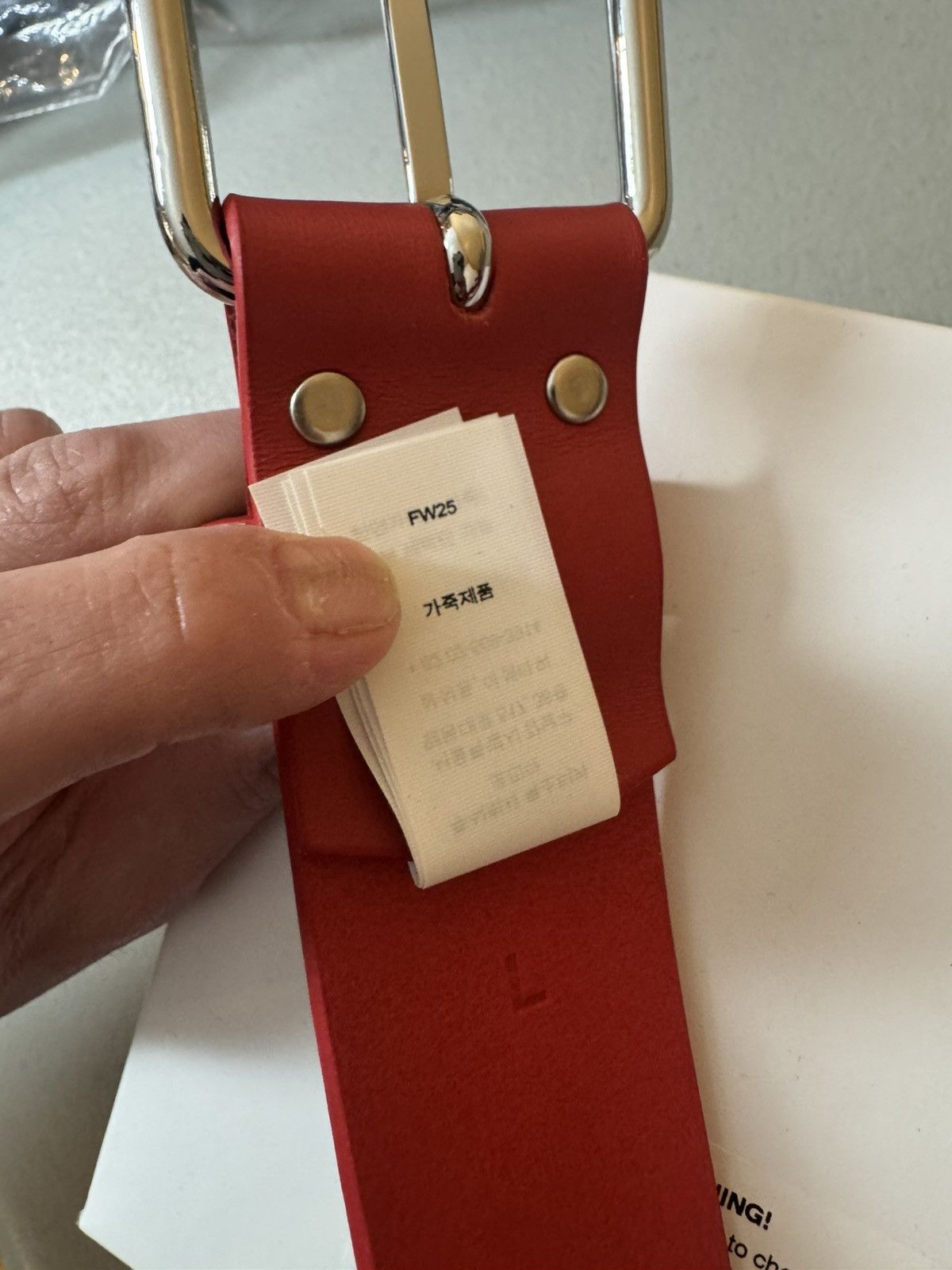 Supreme Supreme Repeat Leather Belt (FW25) Red - Size Large Size 42 - 7 Thumbnail