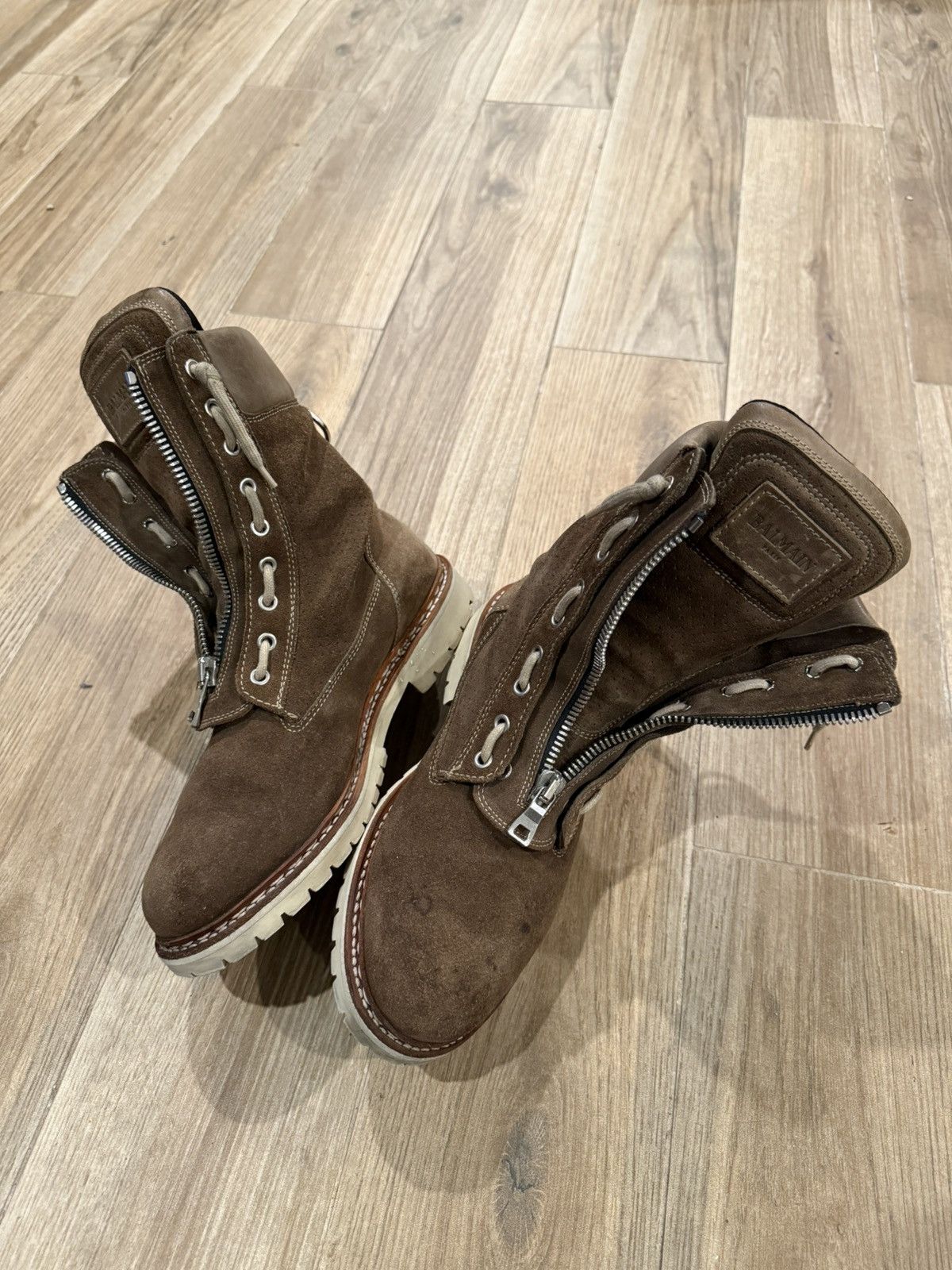 Balmain Balmain Brown Suede Biker Boots Size US 9 / EU 42 - 5 Thumbnail