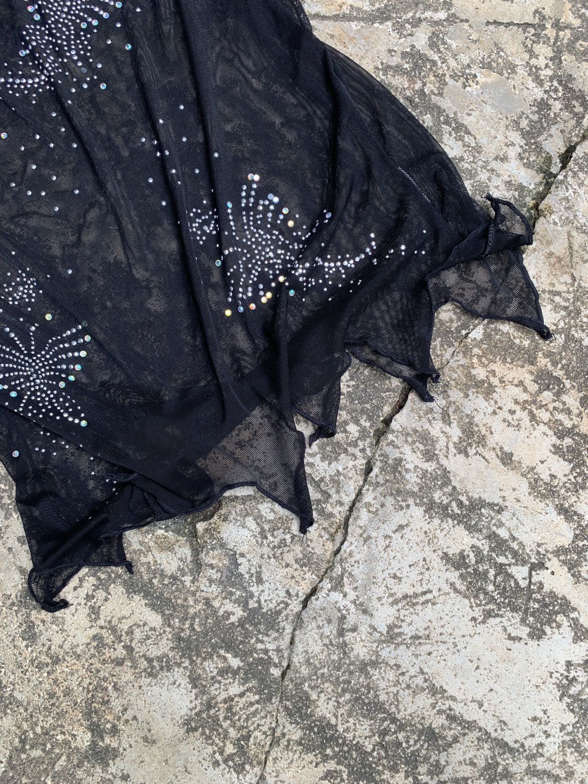 Japanese Brand Vintage Ruffle Butterfly Crystal Mesh Cropped fit Top Size M / US 6-8 / IT 42-44 - 7 Thumbnail