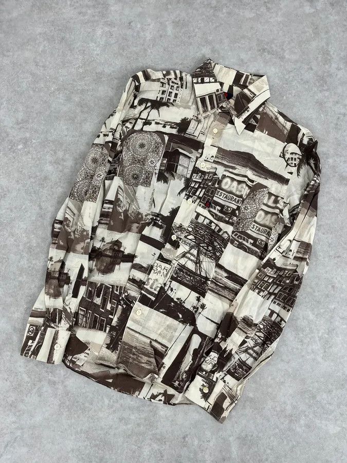Dolce & Gabbana 1990s Dolce & Gabbana Brown & White Photography Shirt Size US M / EU 48-50 / 2 - 4 Thumbnail