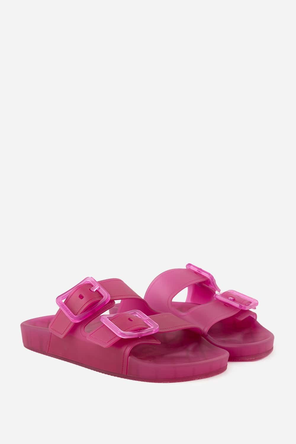 Balenciaga o1y0625 Rubber Slippers in Magenta Size US 7 / IT 37 - 2 Thumbnail