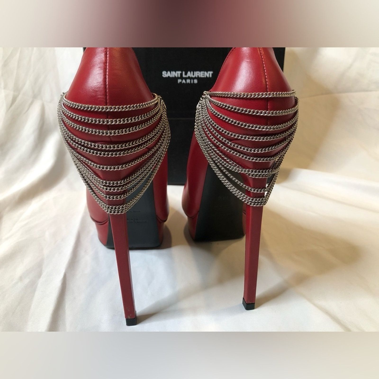 Yves Saint Laurent Yves Saint Laurent Women’s Janis Heel--Red—Size 38.5 Size US 8 / IT 38 - 3 Thumbnail