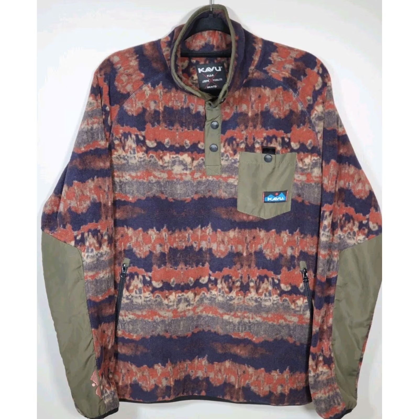 KAVU KAVU Teannaway Snap Fleece Duff Tie Dye Pullover Men's S Size US S / EU 44-46 / 1 - 4 Thumbnail