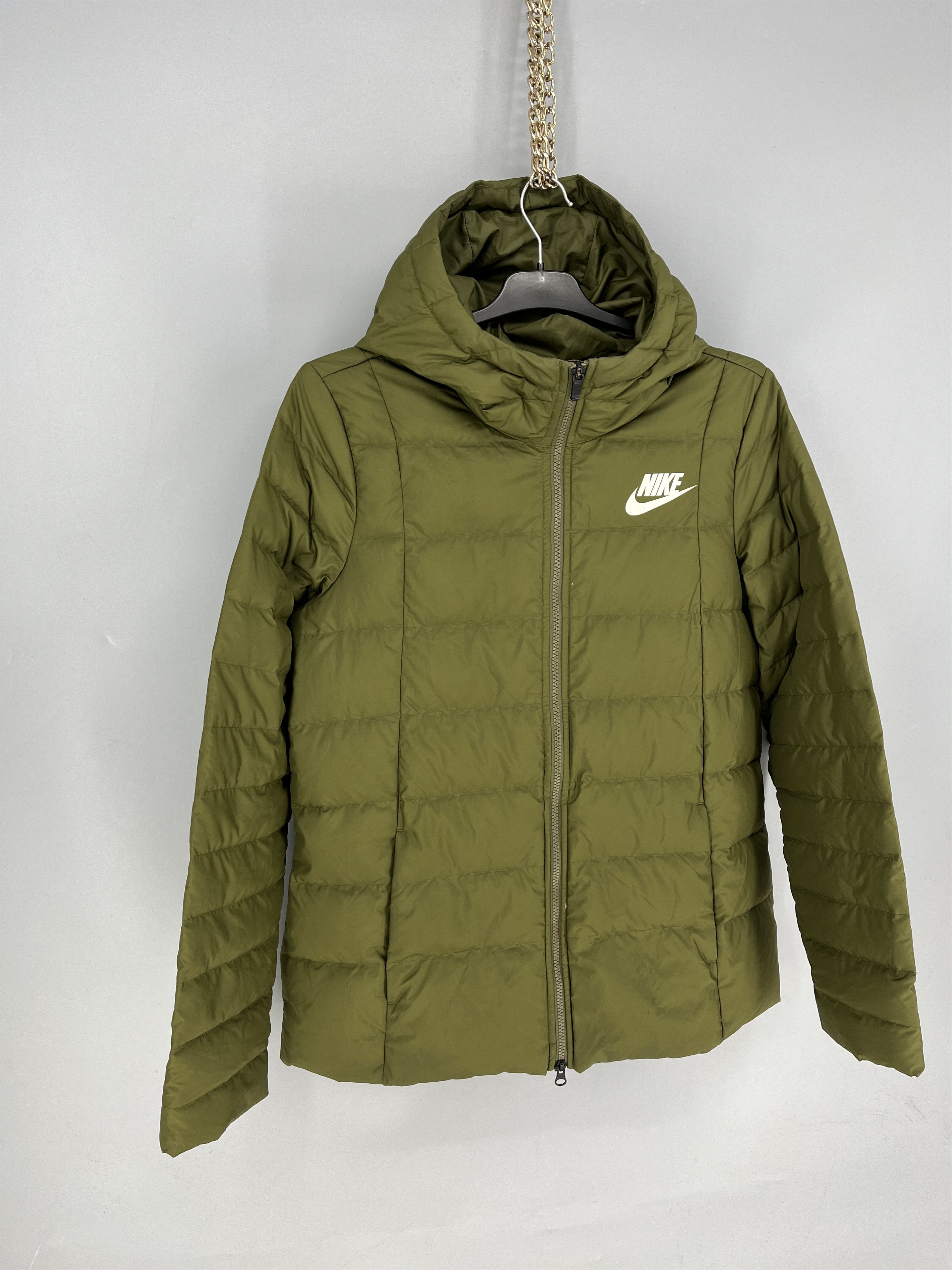 Nike Nike Long Puffer Giubbotto Piumino Verde L Donna Women Size US L / EU 52-54 / 3 - 2 Thumbnail