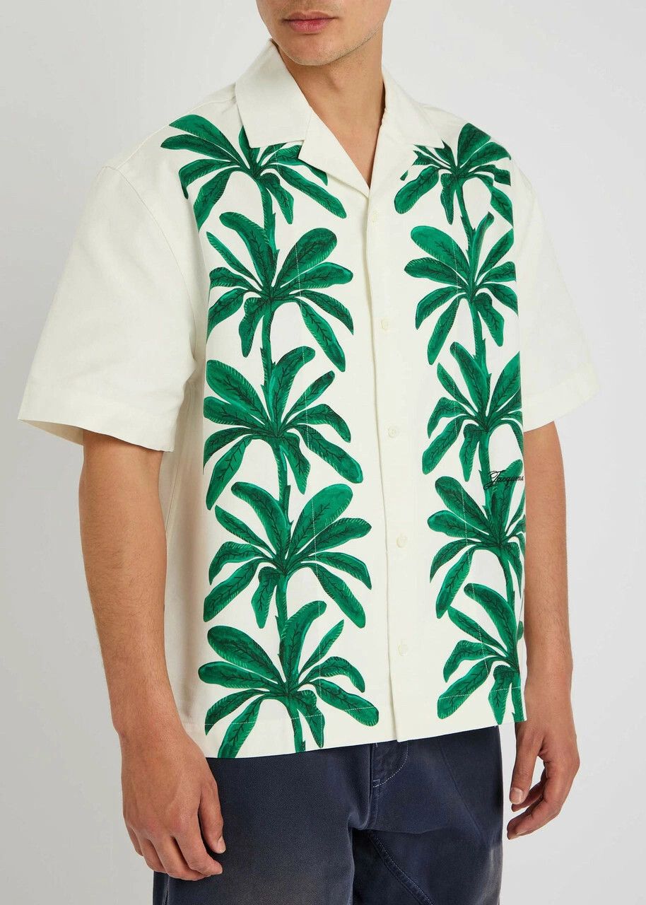 Jacquemus o1h1sh10525 Palm Trees Shirt in White Size US M / EU 48-50 / 2 - 2 Thumbnail