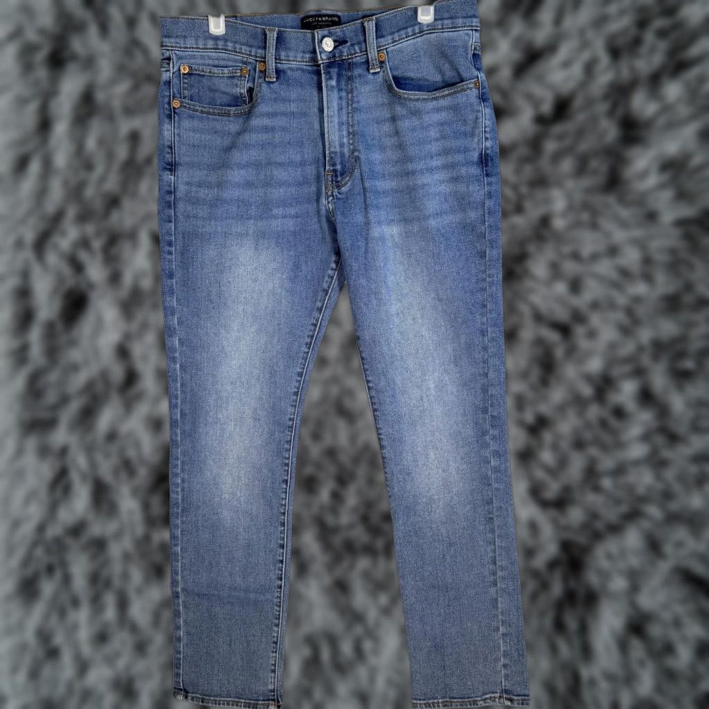 Lucky Brand Lucky Brand 410 Athletic Slim Jeans Mens 32x29 Blue Stretch Denim Medium Wash Slim 5-Pocket X Zip Mens Jeans Blue Size US 32 / EU 48 - 1 Thumbnail