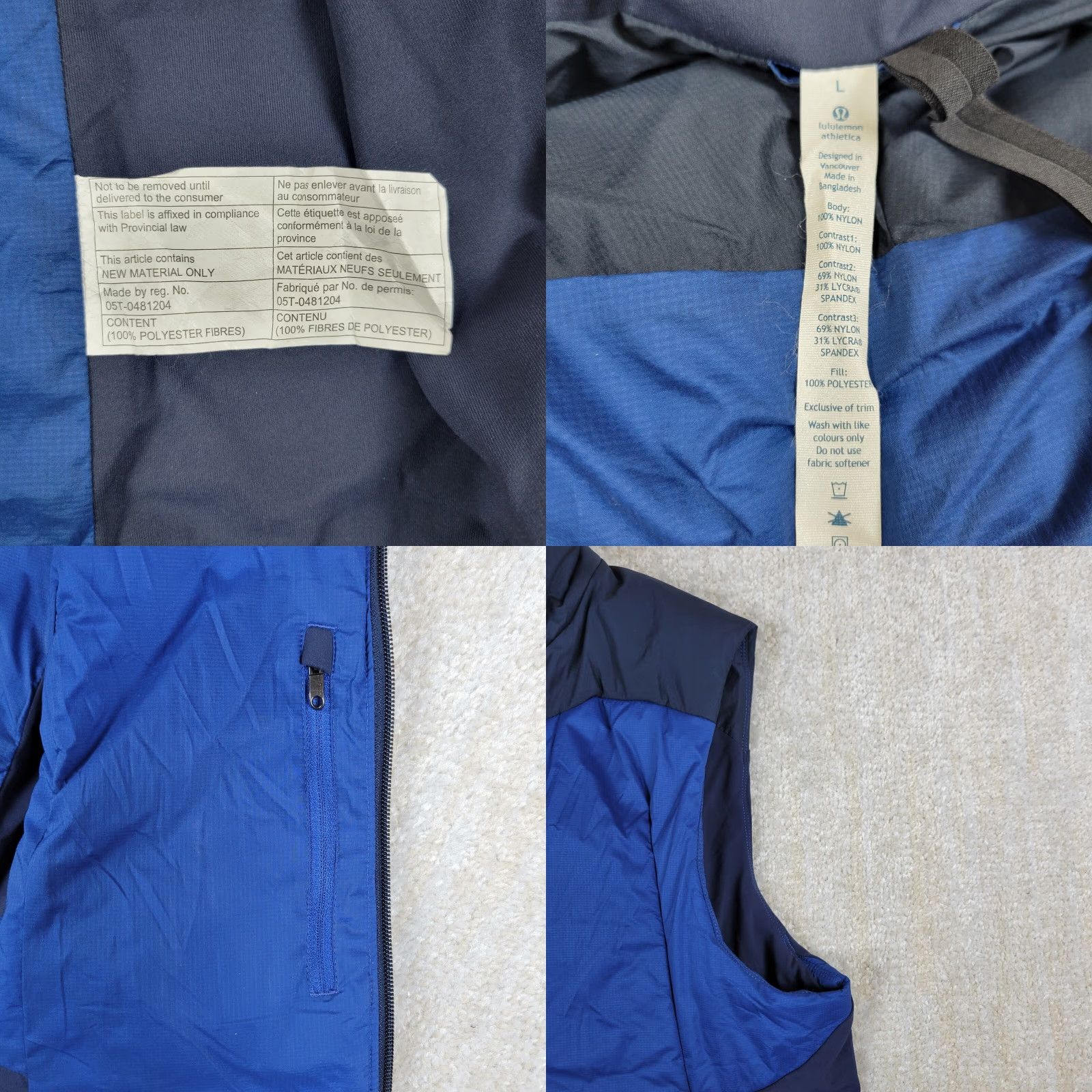 Lululemon Lululemon El Primo Vest Jacket Mens L Blue Full Zip Puffer Running Altletica Gym Style Basic Jacket Clothing Fashion Activewear Size US L / EU 52-54 / 3 - 8 Thumbnail