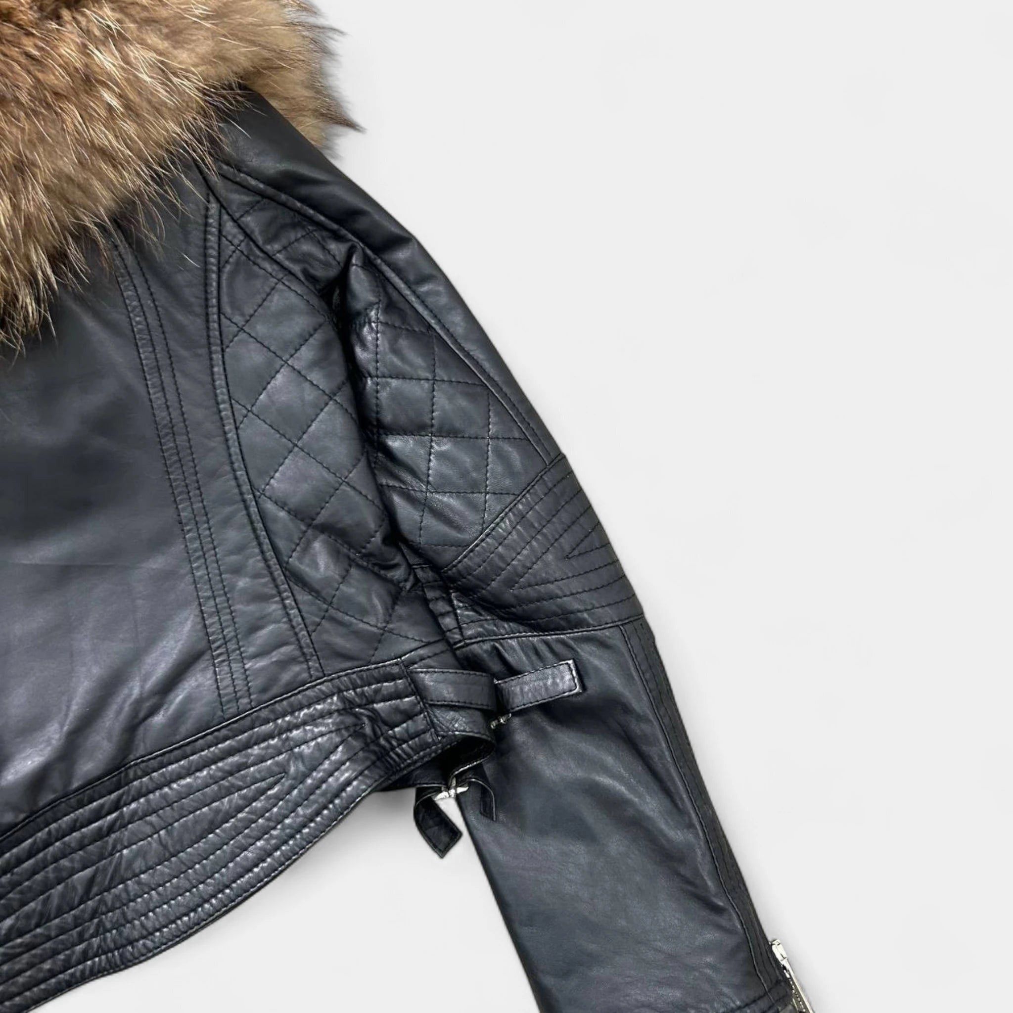 Dsquared2 Dsquared2 Cropped Leather Jacket with Fur Collar Size S / US 4 / IT 40 - 5 Thumbnail
