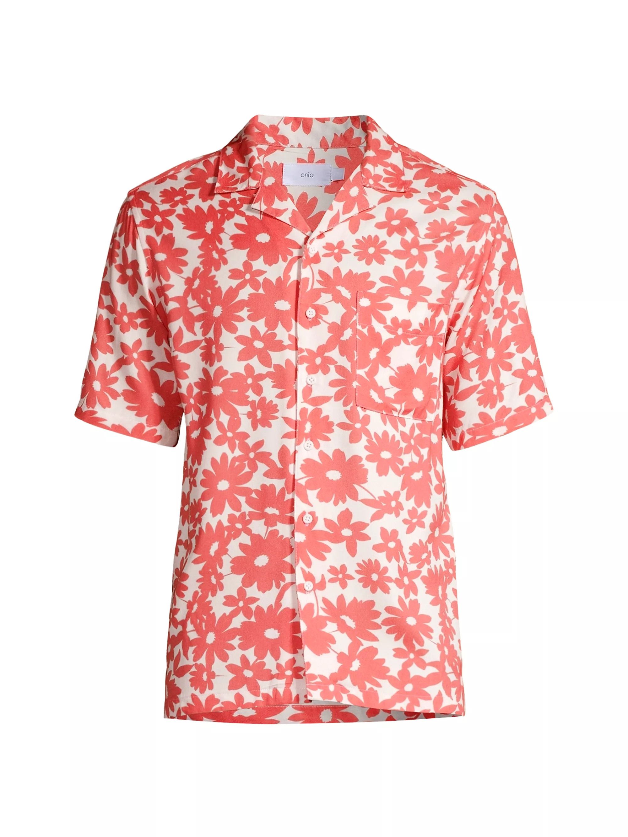 Onia Onia Pink Floral Camp Collar Hawaiian Shirt Size US S / EU 44-46 / 1 - 1 Thumbnail