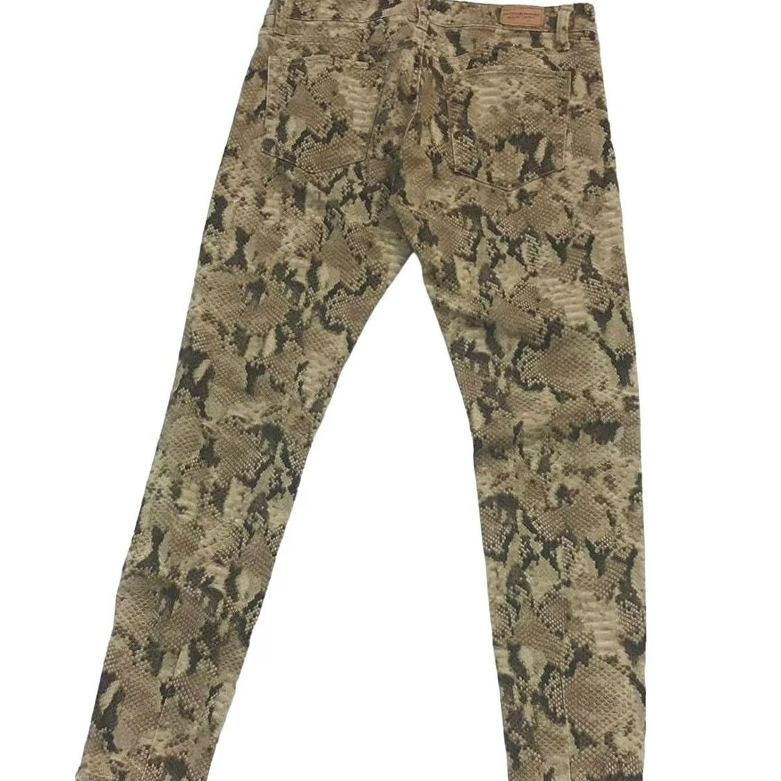 Vintage Denim & Supply Ralph Lauren Jeans Women 6 Brown Snake Print Straight Denim Zipper Leg Split Mens? Size 28" / US 6 / IT 42 - 2 Thumbnail