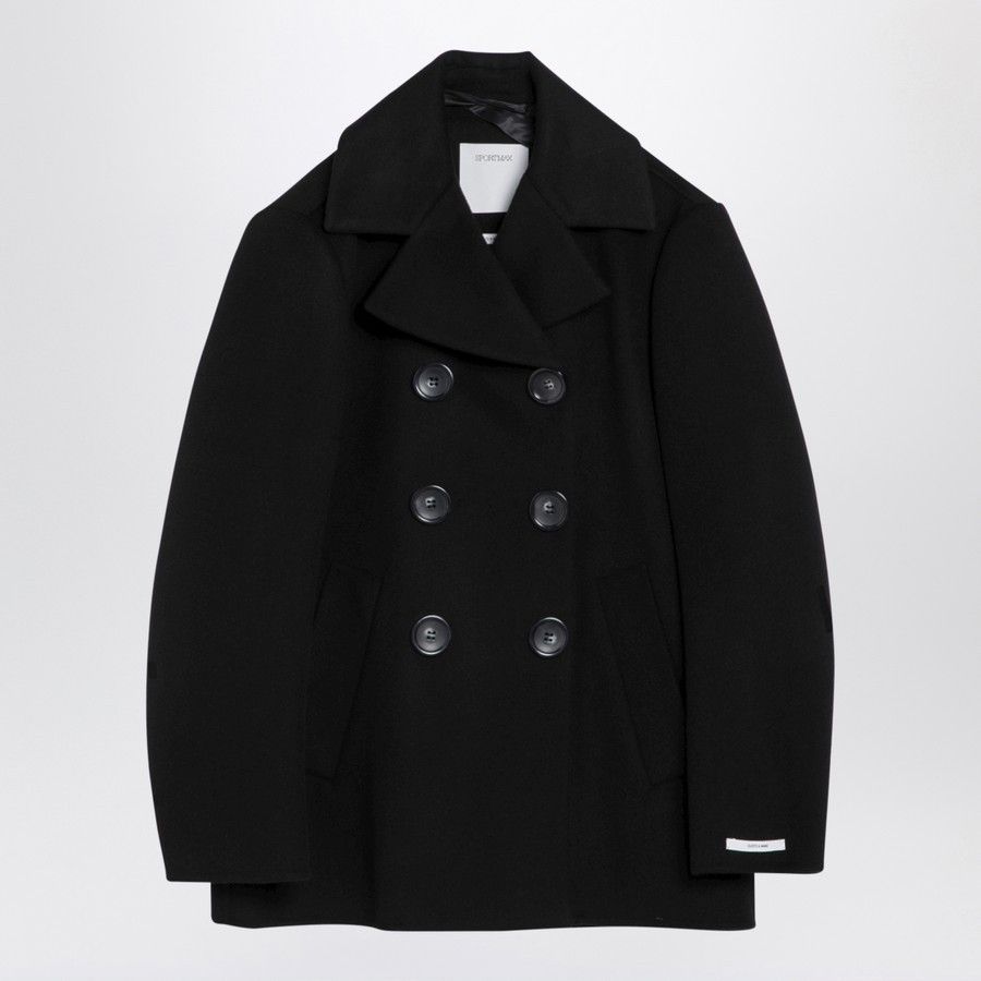 Sportmax o1d2blof1024 Wool Double-Breasted Coat in Black Size M / US 6-8 / IT 42-44 - 1 Thumbnail
